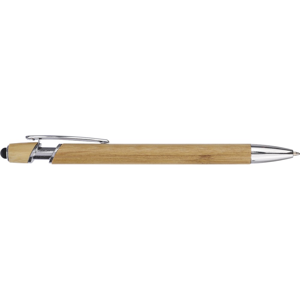 Bambusowy długopis, touch pen z własnym nadrukiem, kolor czarny