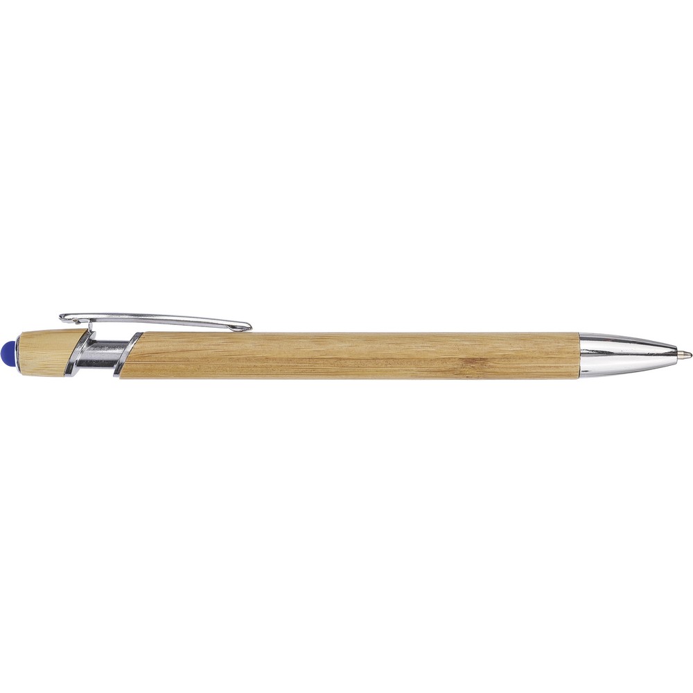 Bambusowy długopis, touch pen z własnym nadrukiem, kolor granatowy