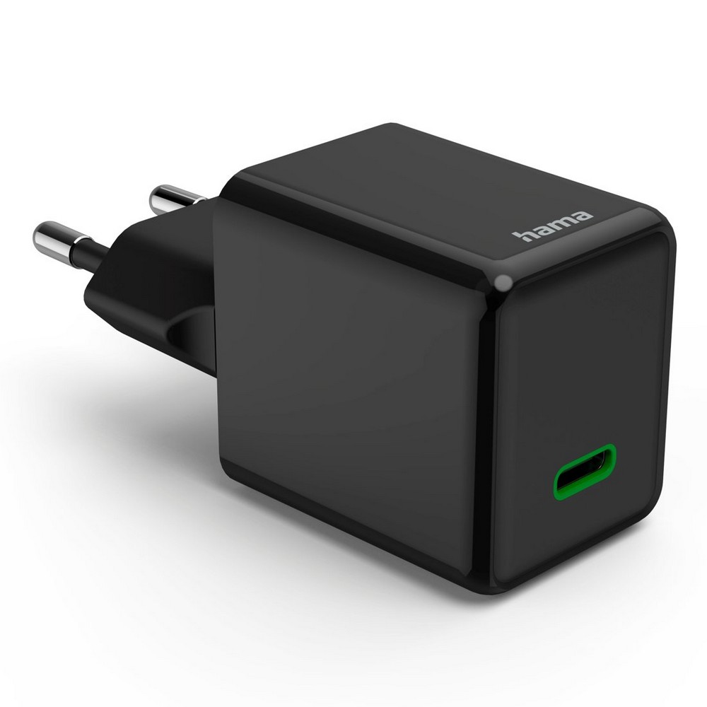 Ładowarka ścienna 45W Hama Supermini z własnym nadrukiem, kolor czarny