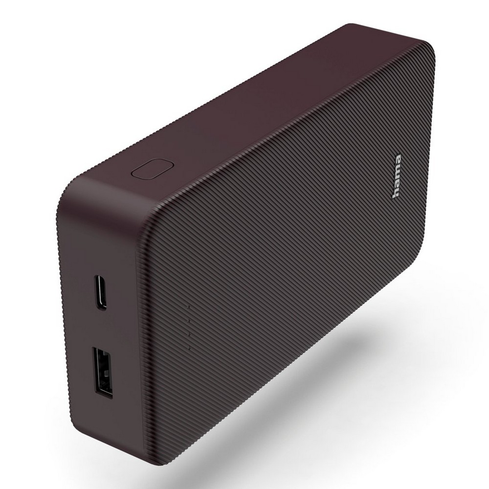 Power bank 20000 mAh Hama Power Pack z własnym nadrukiem, kolor burgund