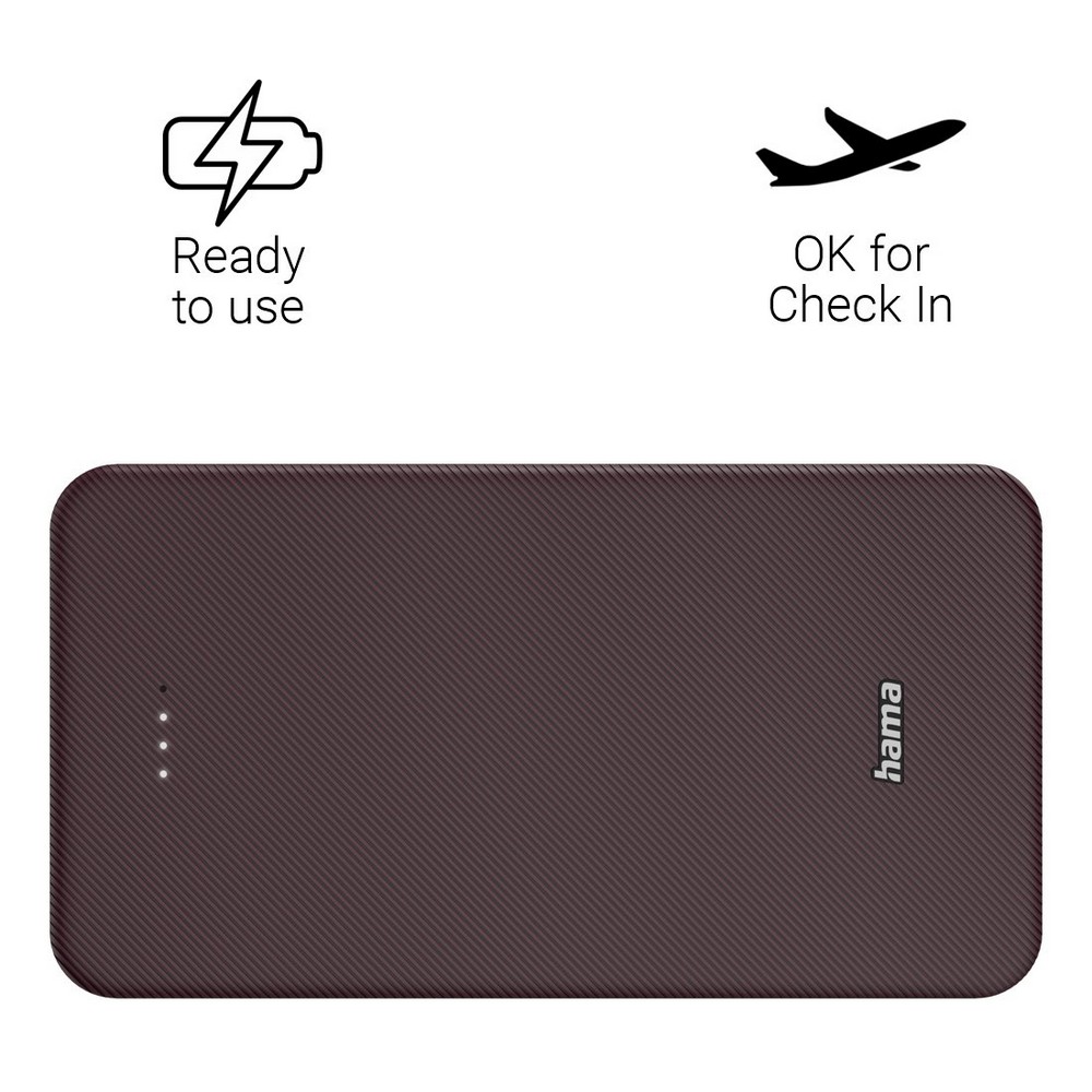 Power bank 20000 mAh Hama Power Pack z własnym nadrukiem, kolor burgund