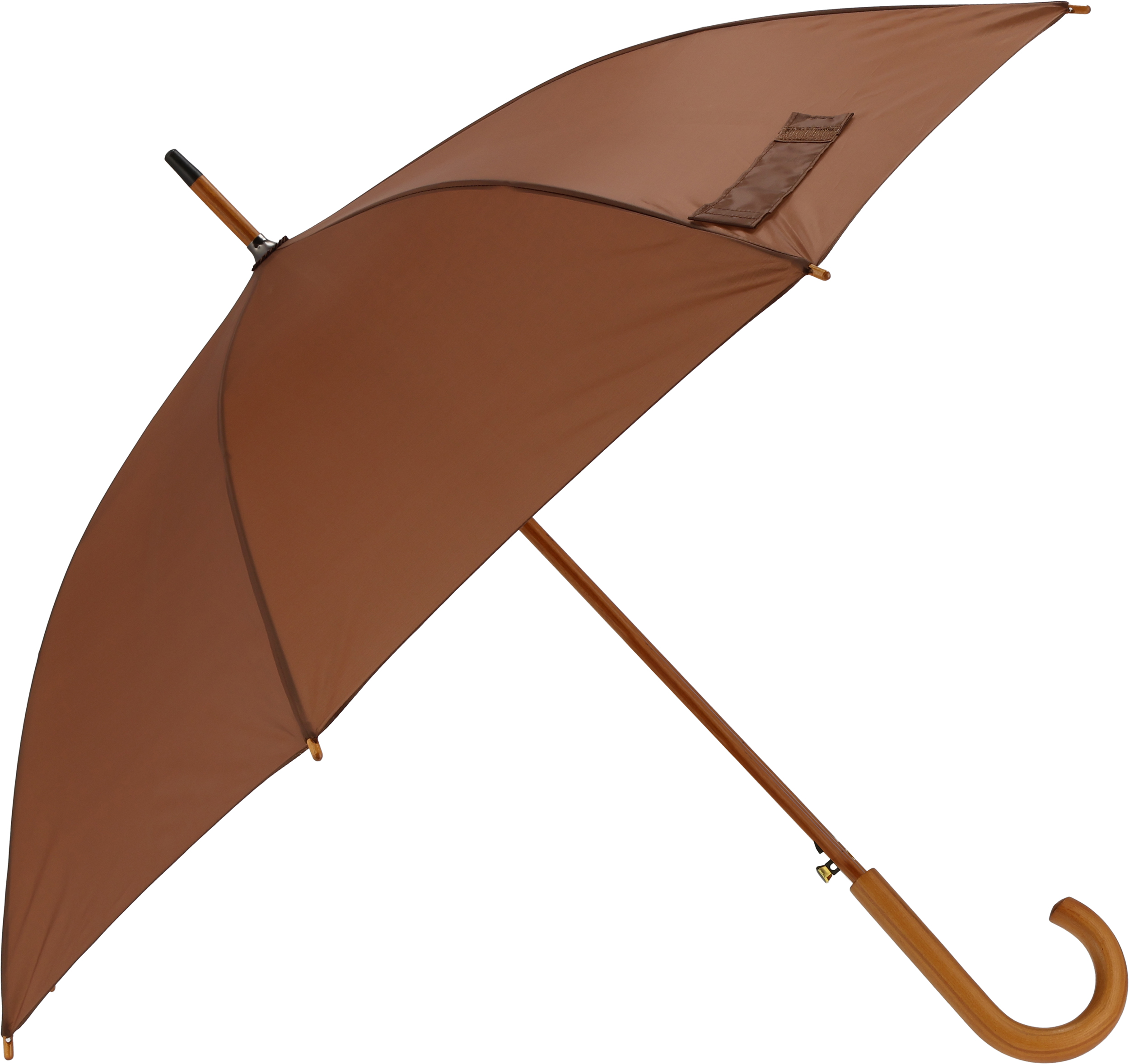 Parasol automatyczny drewniany Ø105 cm NANCY - z logo z własnym nadrukiem, kolor brązowy