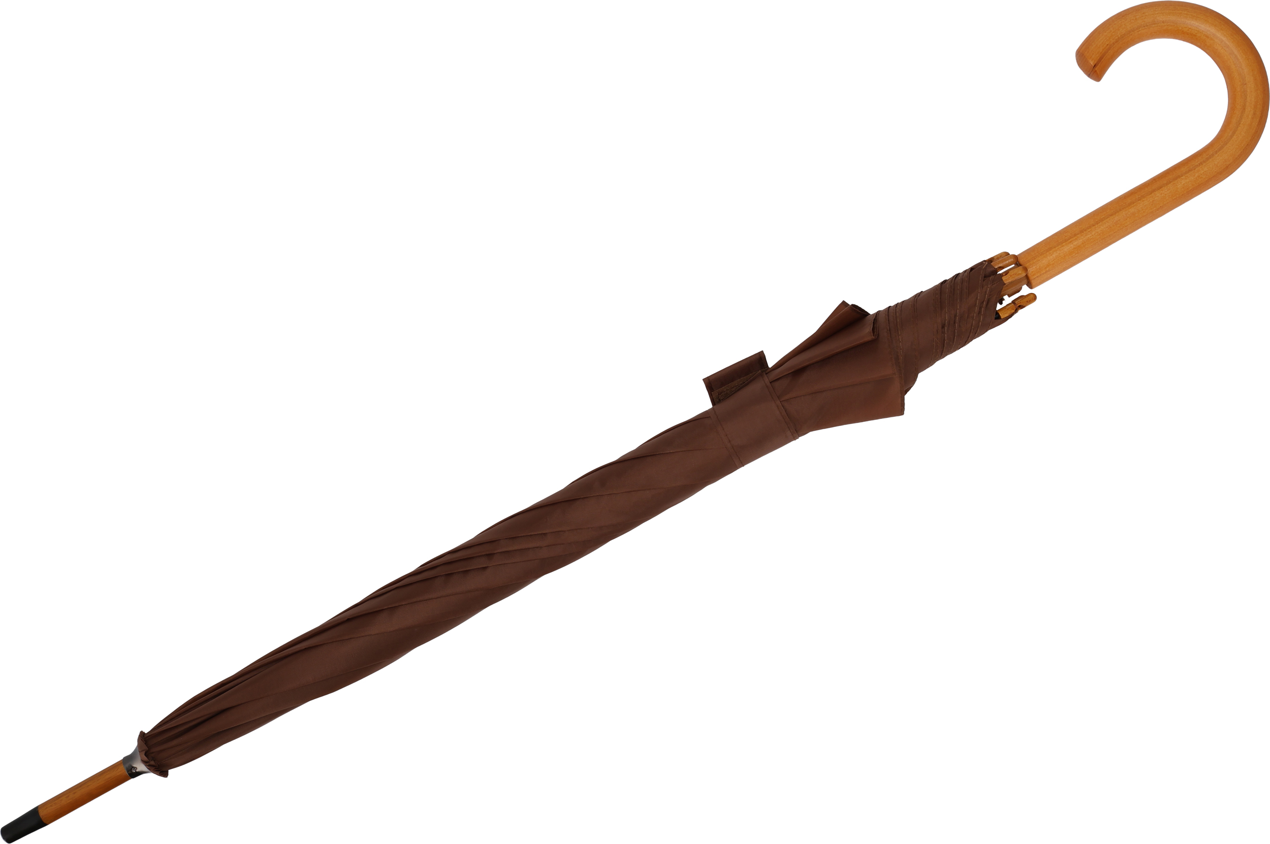 Parasol automatyczny drewniany Ø105 cm NANCY - z logo z własnym nadrukiem, kolor brązowy