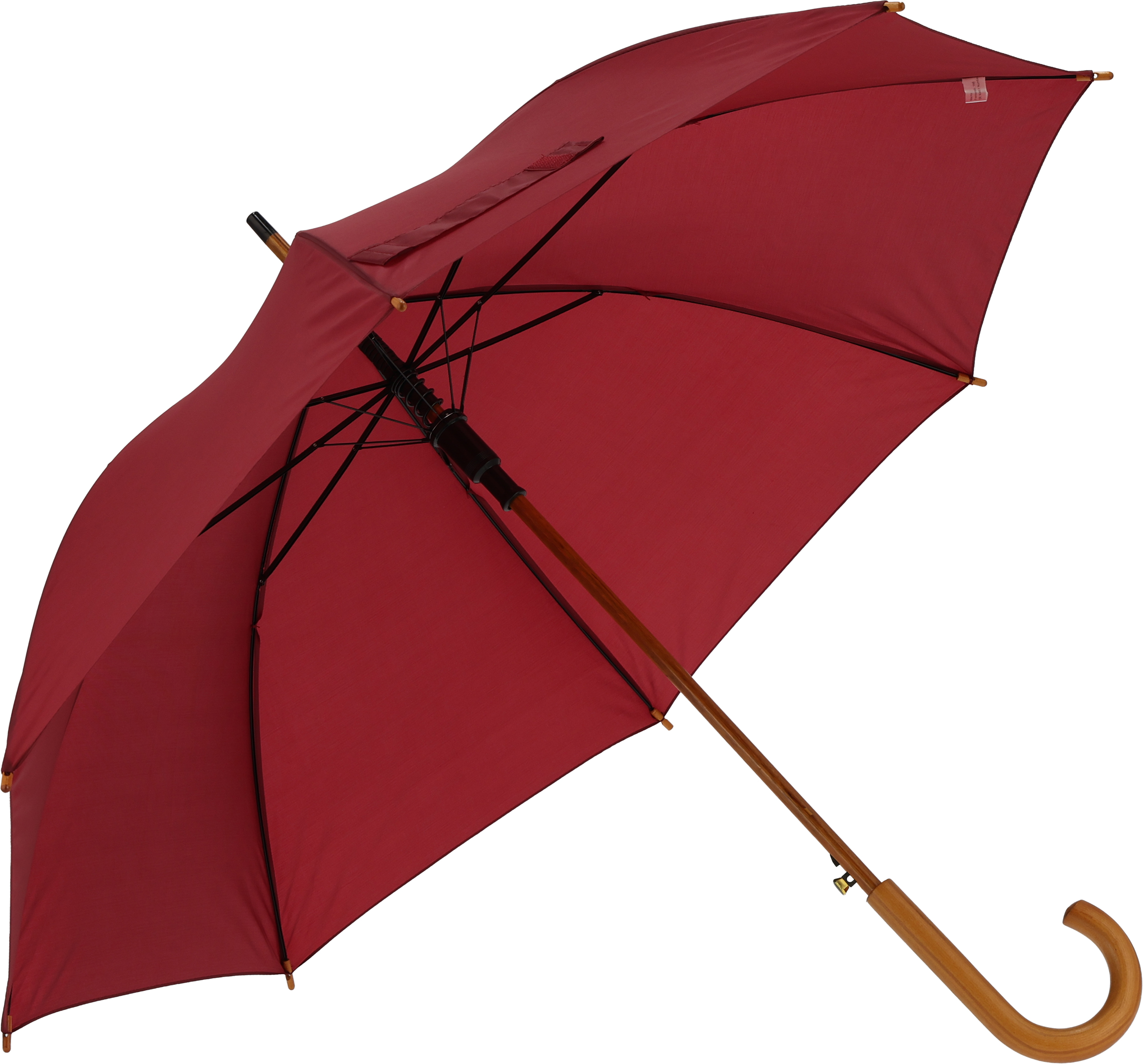 bordowy Parasol automatyczny drewniany Ø105 cm NANCY – z logo