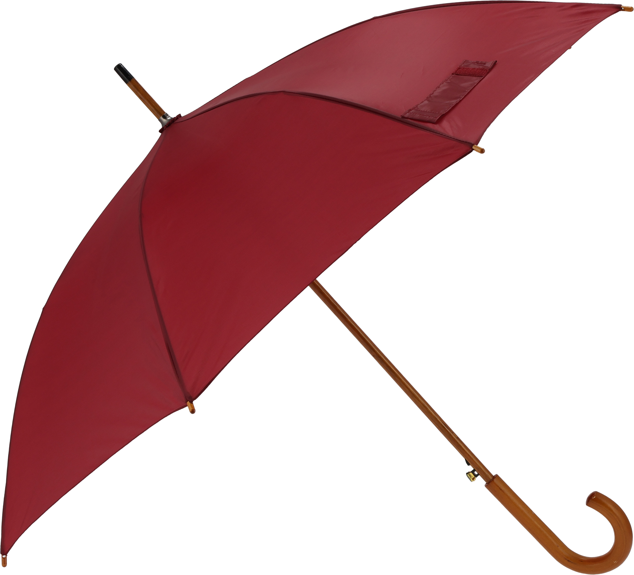 Parasol automatyczny drewniany Ø105 cm NANCY - z logo z własnym nadrukiem, kolor bordowy