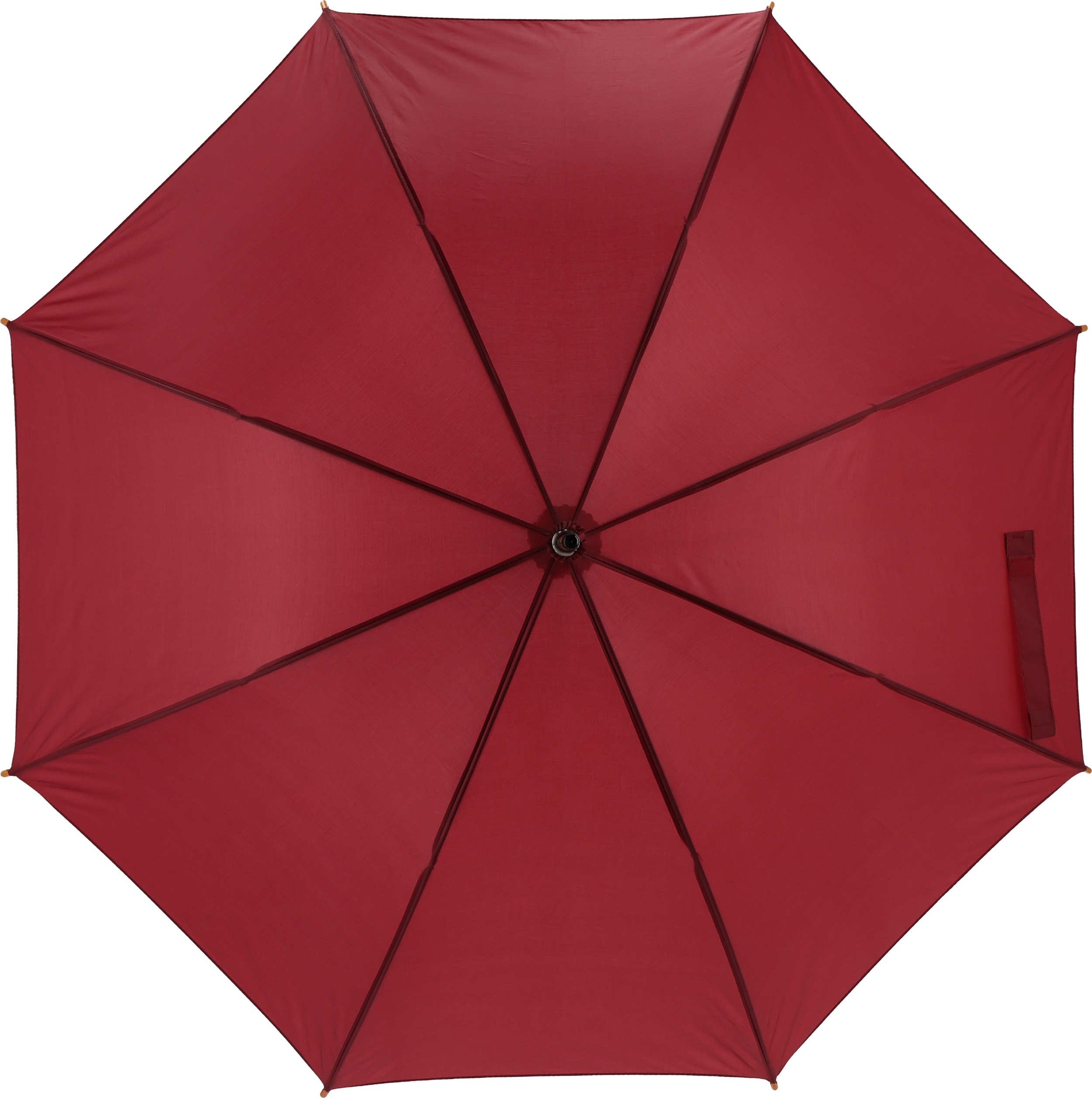 Parasol automatyczny drewniany Ø105 cm NANCY - z logo z własnym nadrukiem, kolor bordowy
