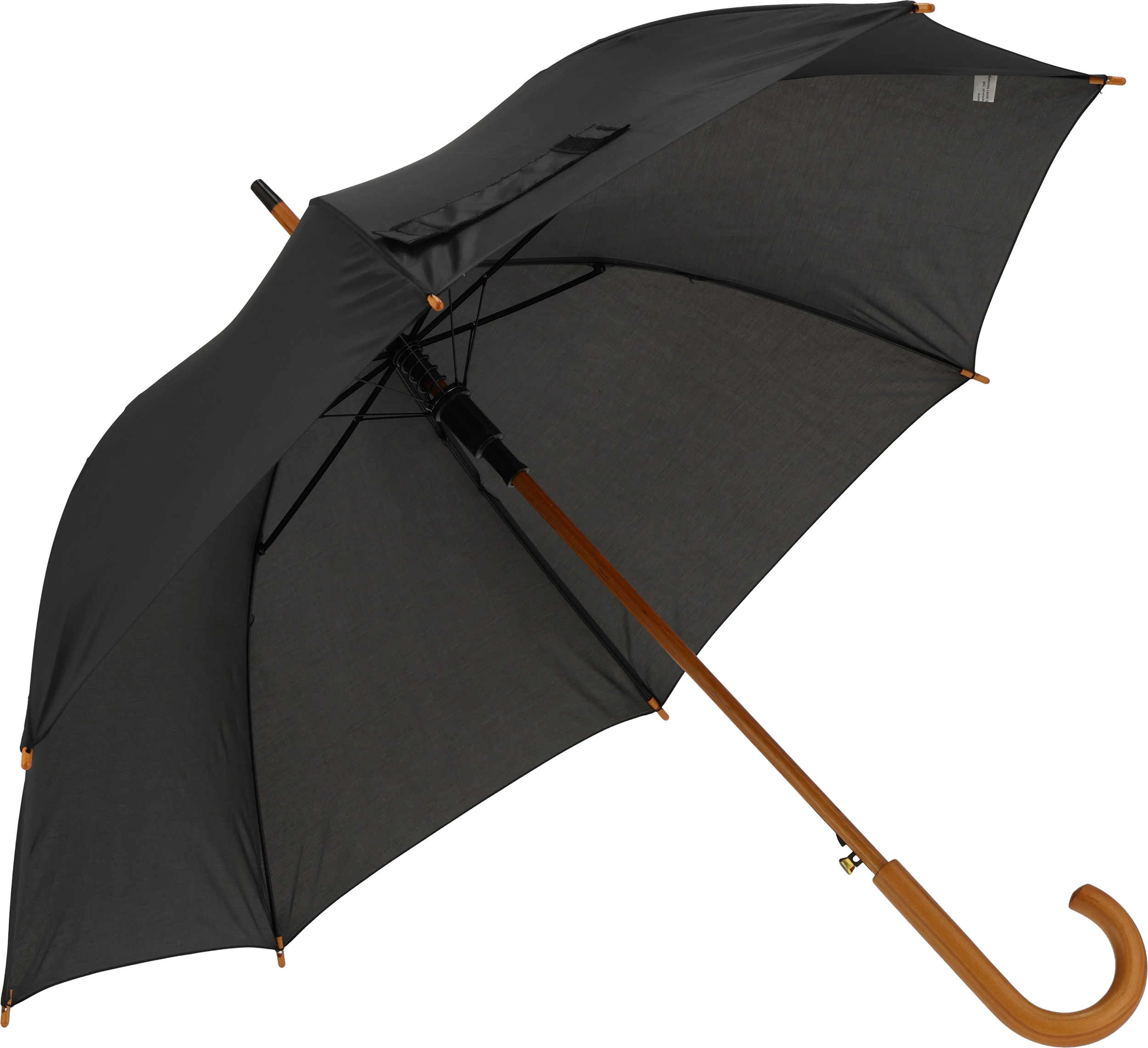 czarny Parasol automatyczny drewniany Ø105 cm NANCY – z logo