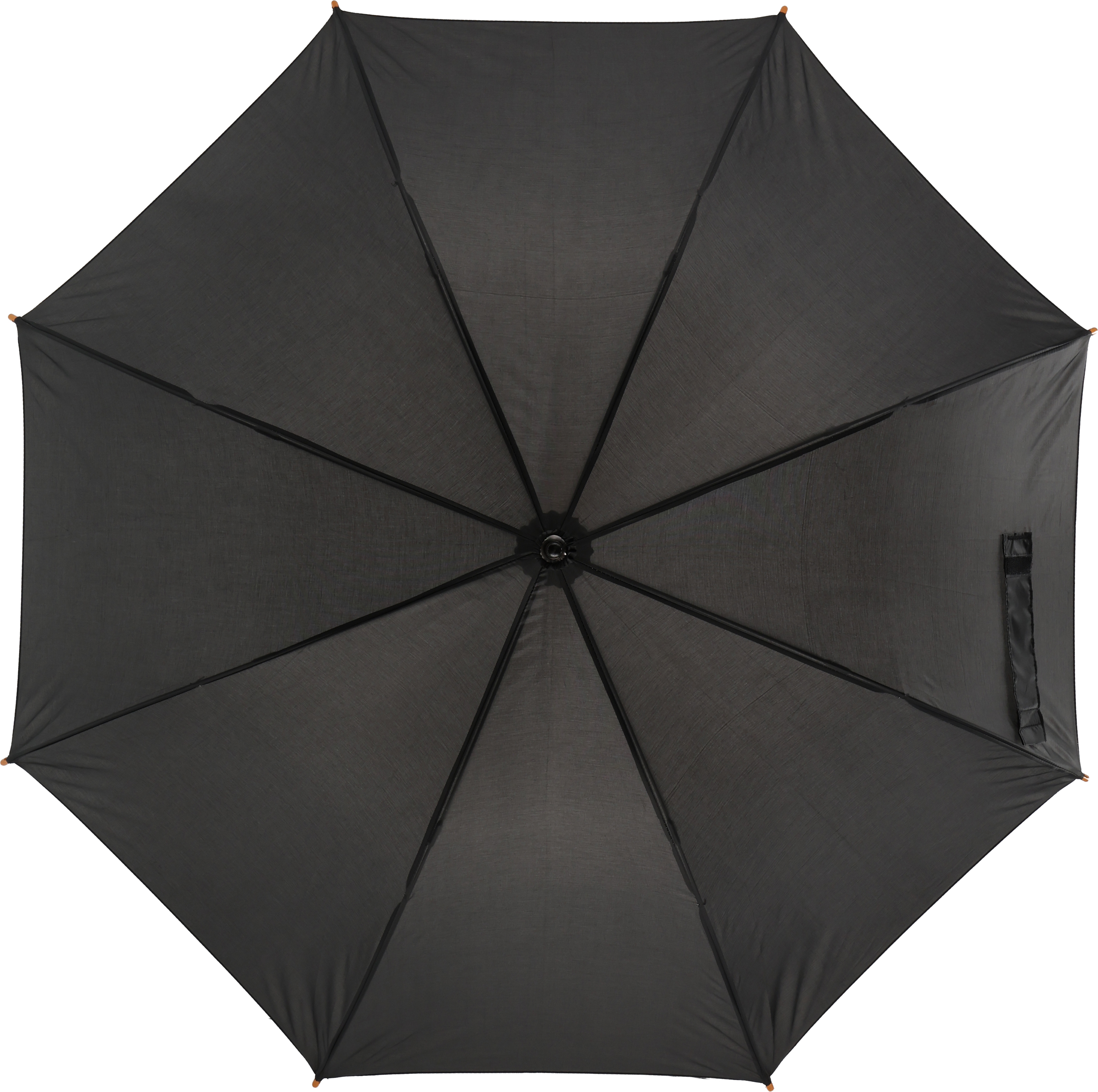 Parasol automatyczny drewniany Ø105 cm NANCY - z logo z własnym nadrukiem, kolor czarny