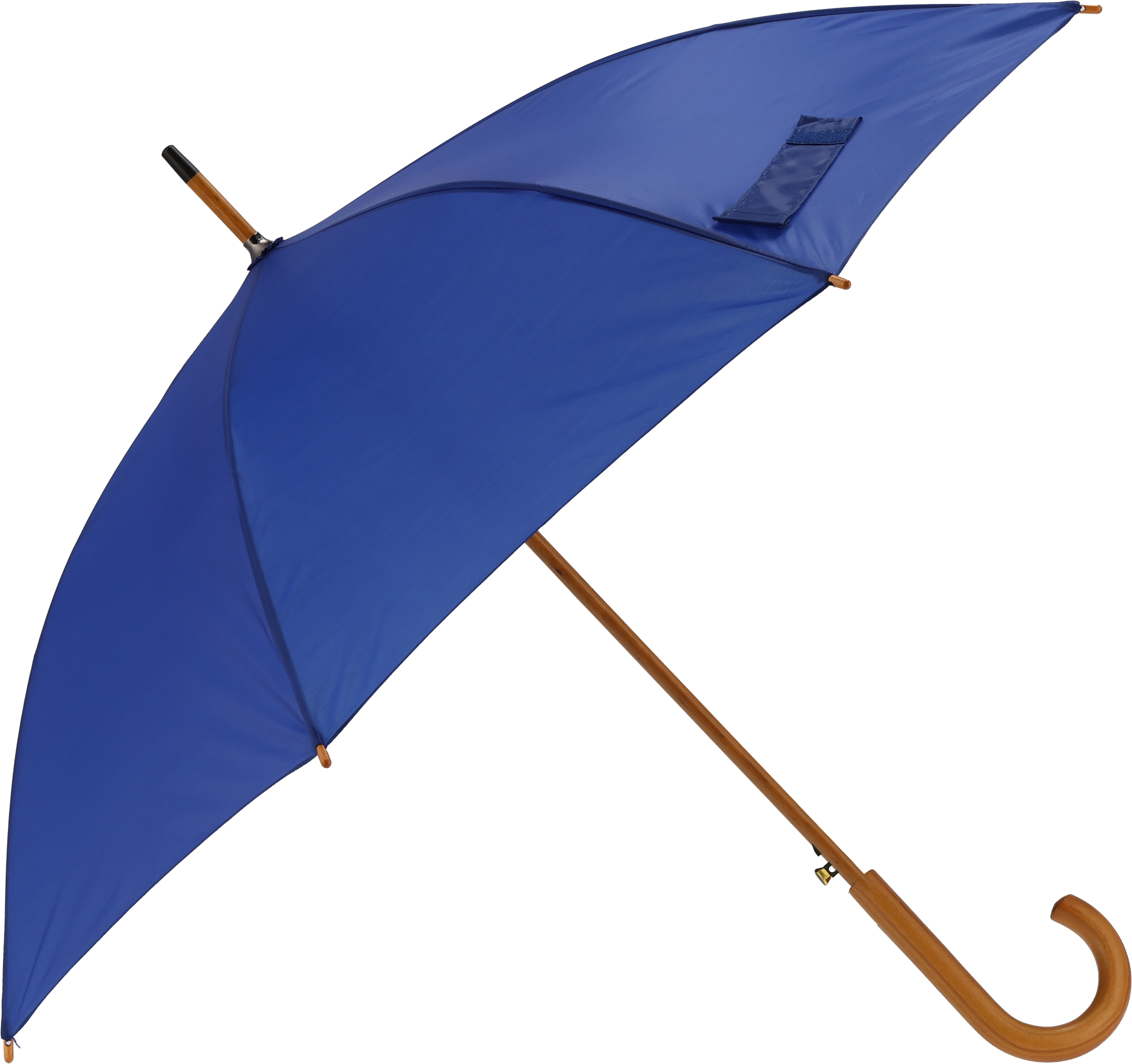 Parasol automatyczny drewniany Ø105 cm NANCY - z logo z własnym nadrukiem, kolor niebieski
