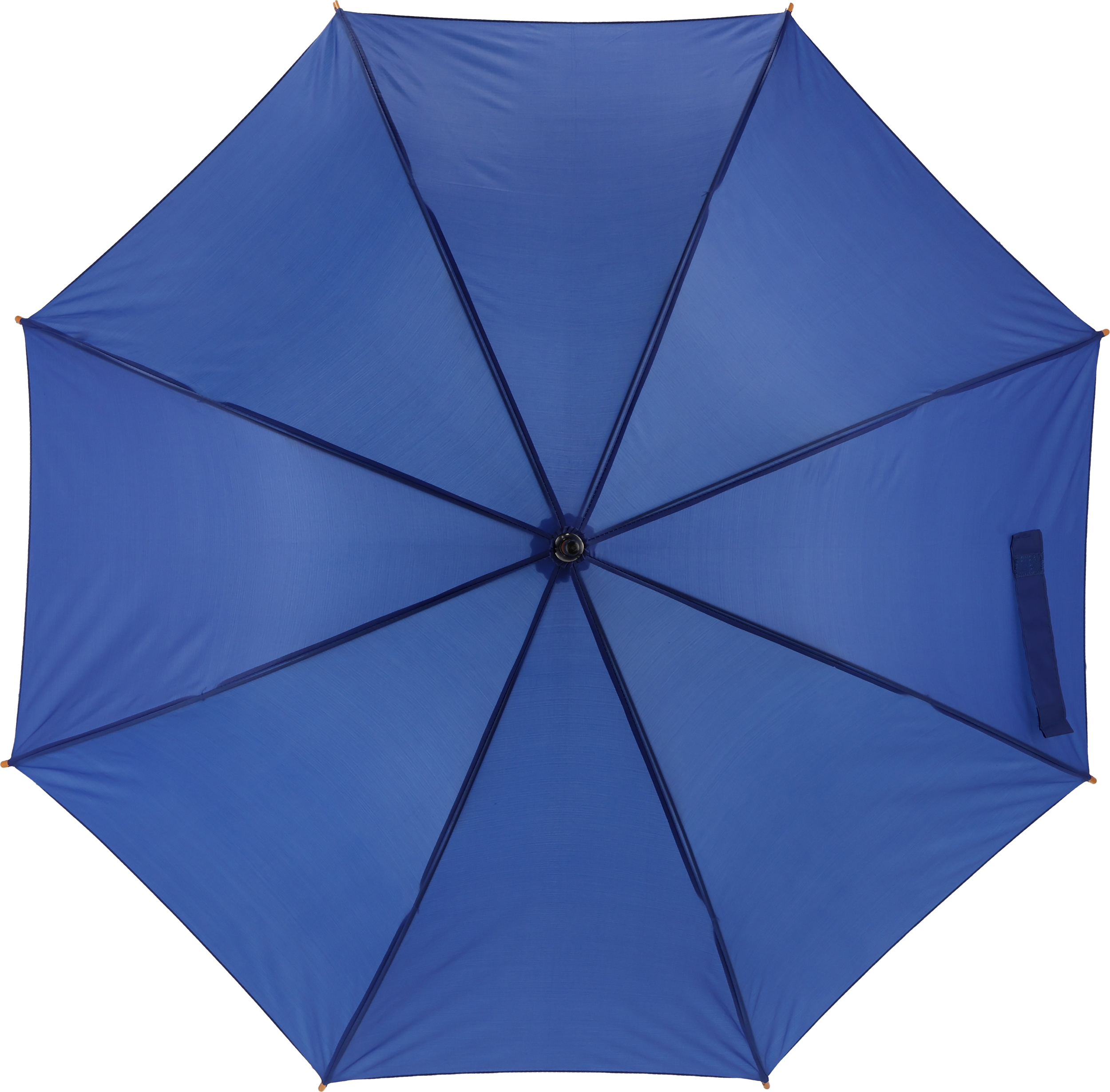 Parasol automatyczny drewniany Ø105 cm NANCY - z logo z własnym nadrukiem, kolor niebieski