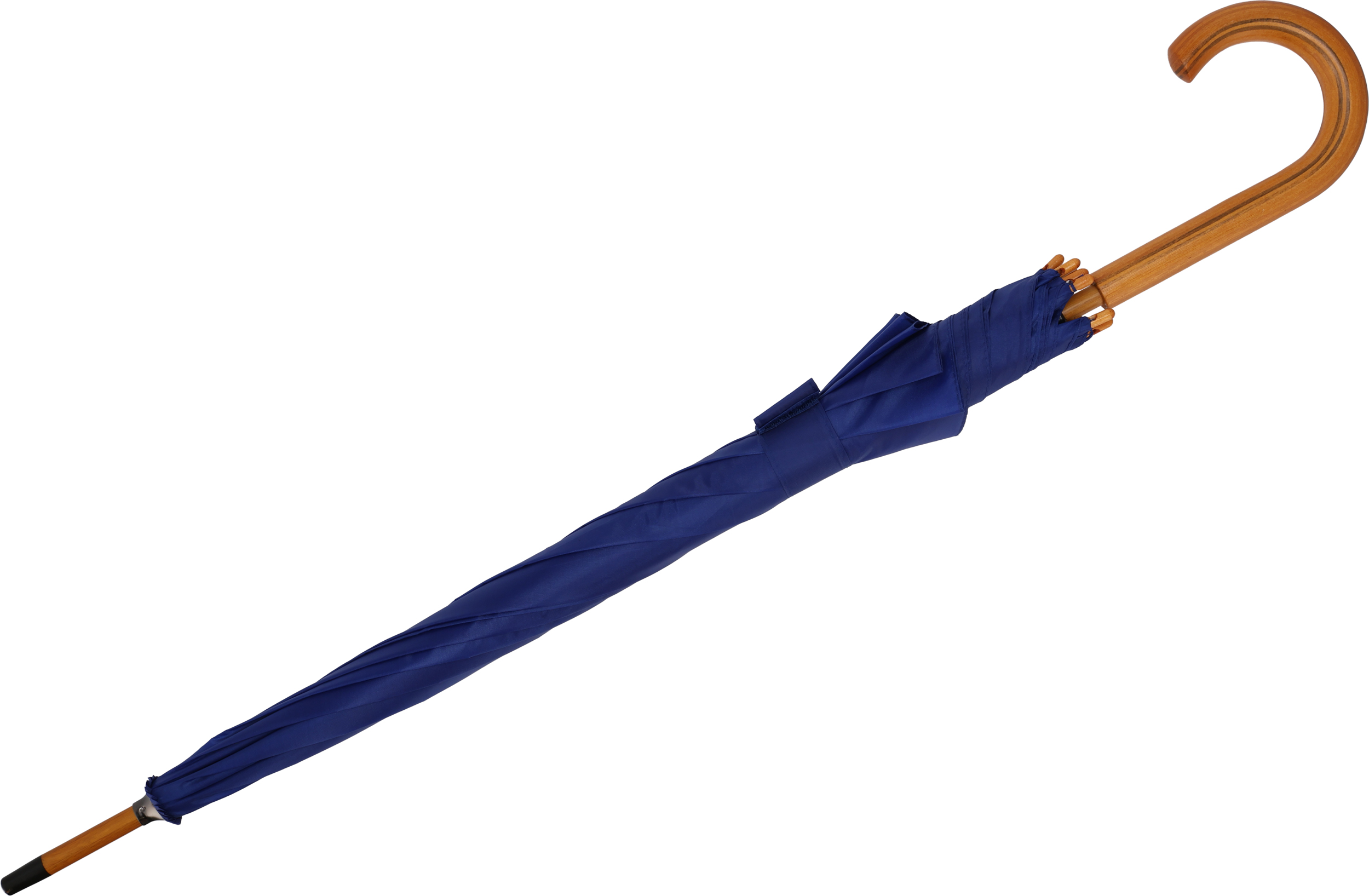 Parasol automatyczny drewniany Ø105 cm NANCY - z logo z własnym nadrukiem, kolor niebieski