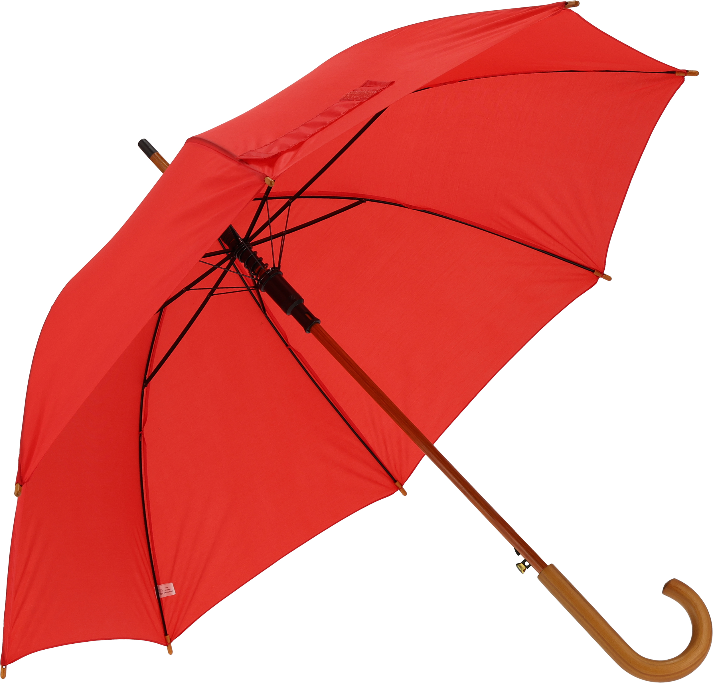 czerwony Parasol automatyczny drewniany Ø105 cm NANCY – z logo