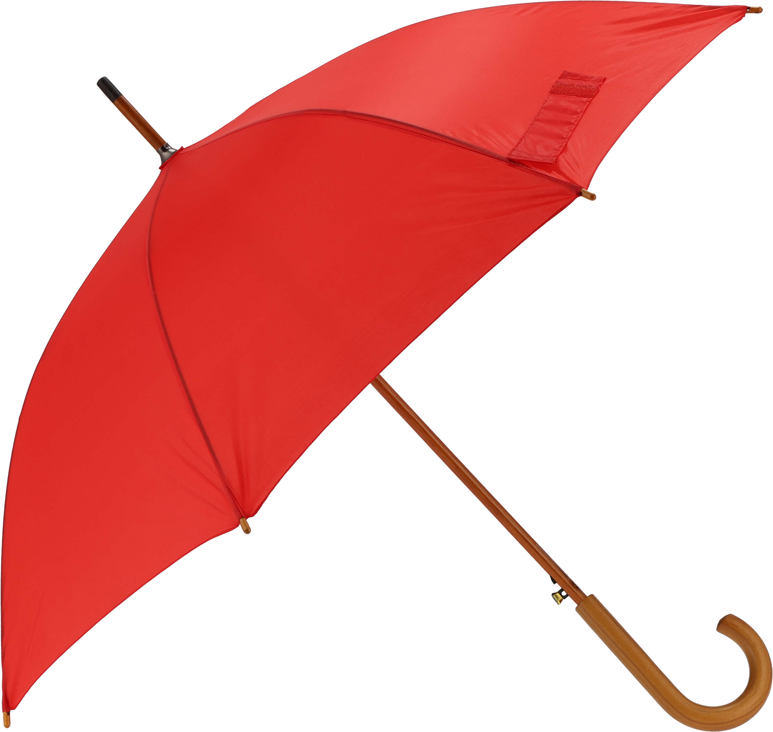 Parasol automatyczny drewniany Ø105 cm NANCY - z logo z własnym nadrukiem, kolor czerwony
