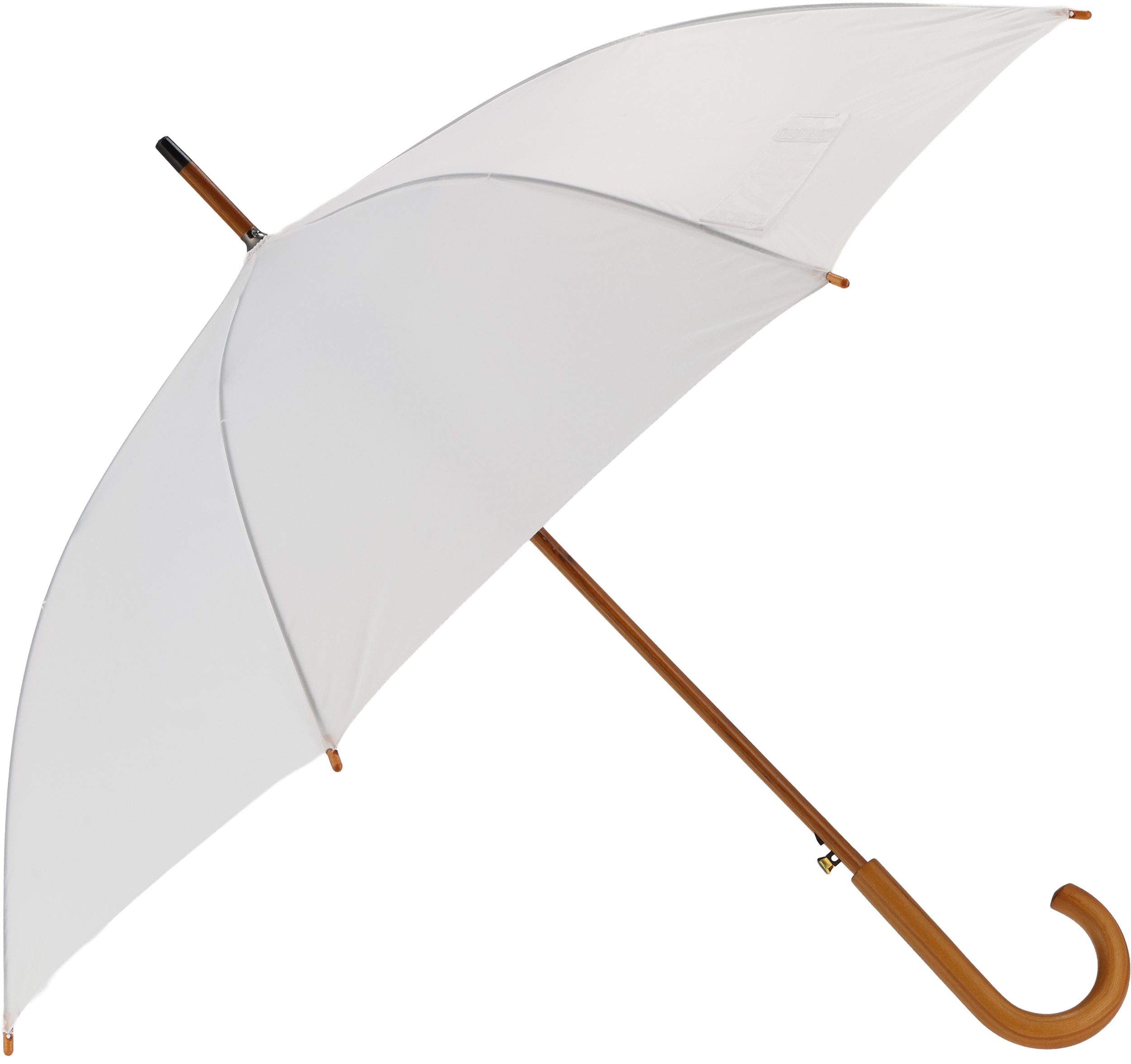 Parasol automatyczny drewniany Ø105 cm NANCY - z logo z własnym nadrukiem, kolor biały