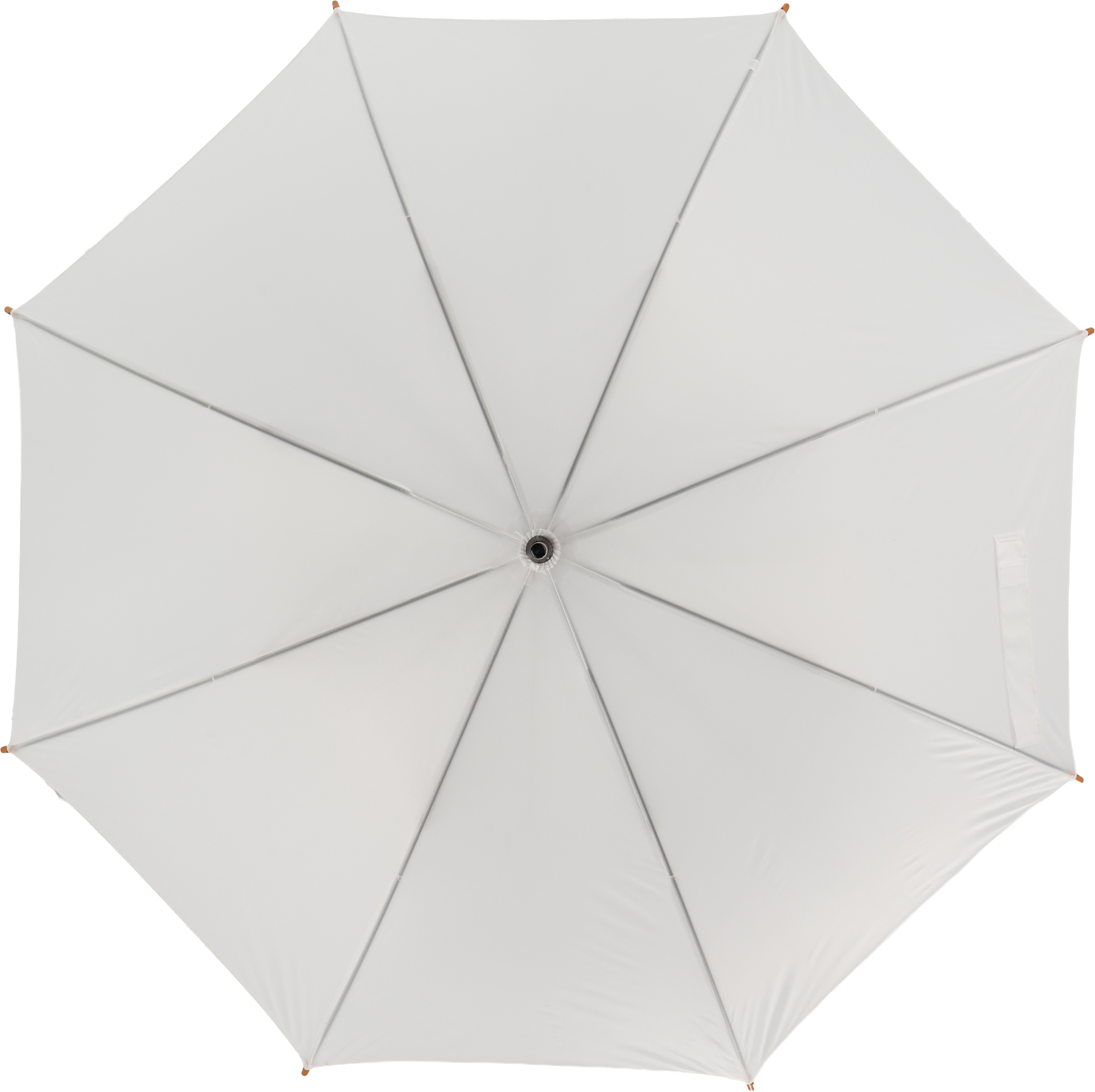 Parasol automatyczny drewniany Ø105 cm NANCY - z logo z własnym nadrukiem, kolor biały