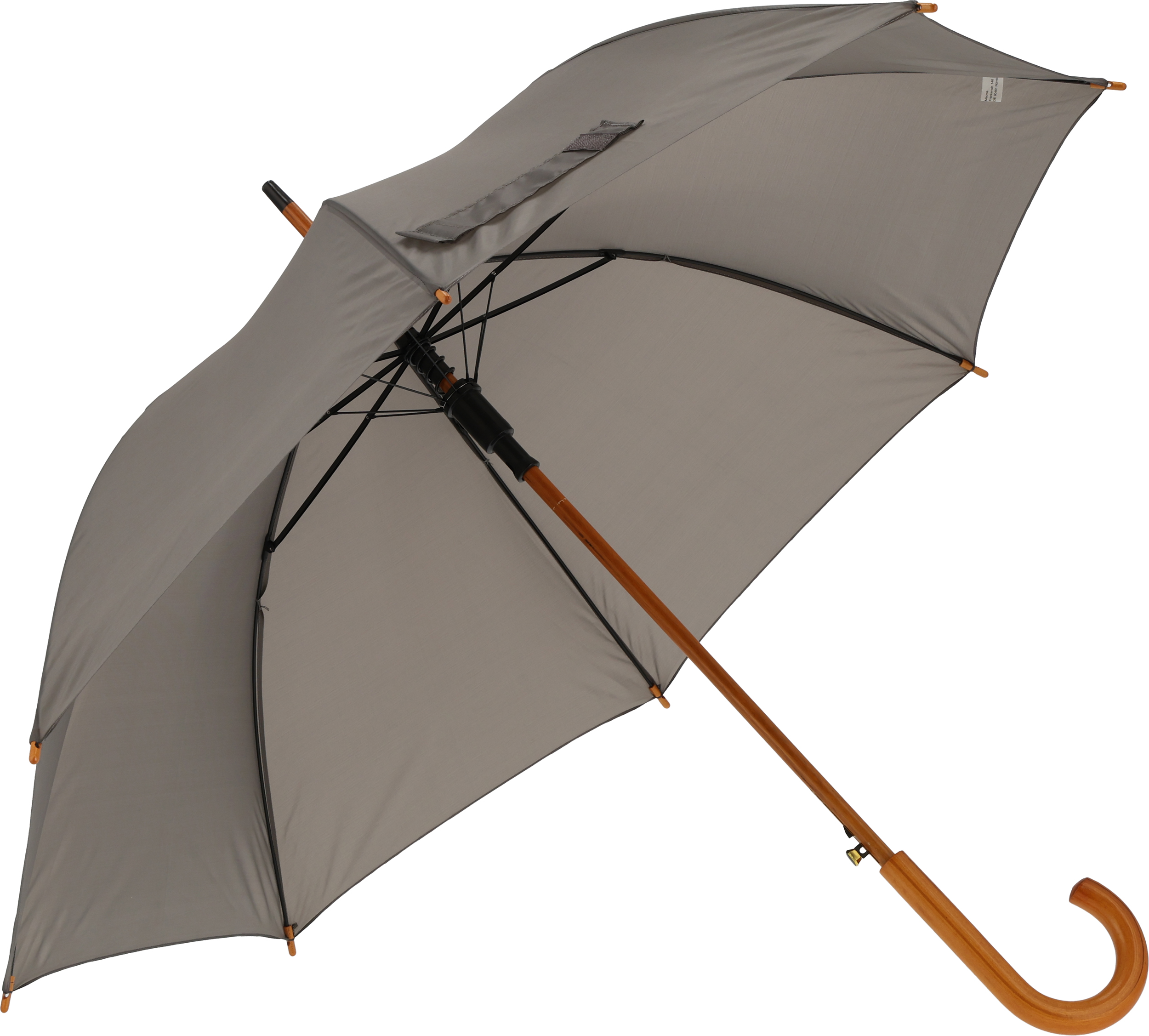 szary Parasol automatyczny drewniany Ø105 cm NANCY – z logo