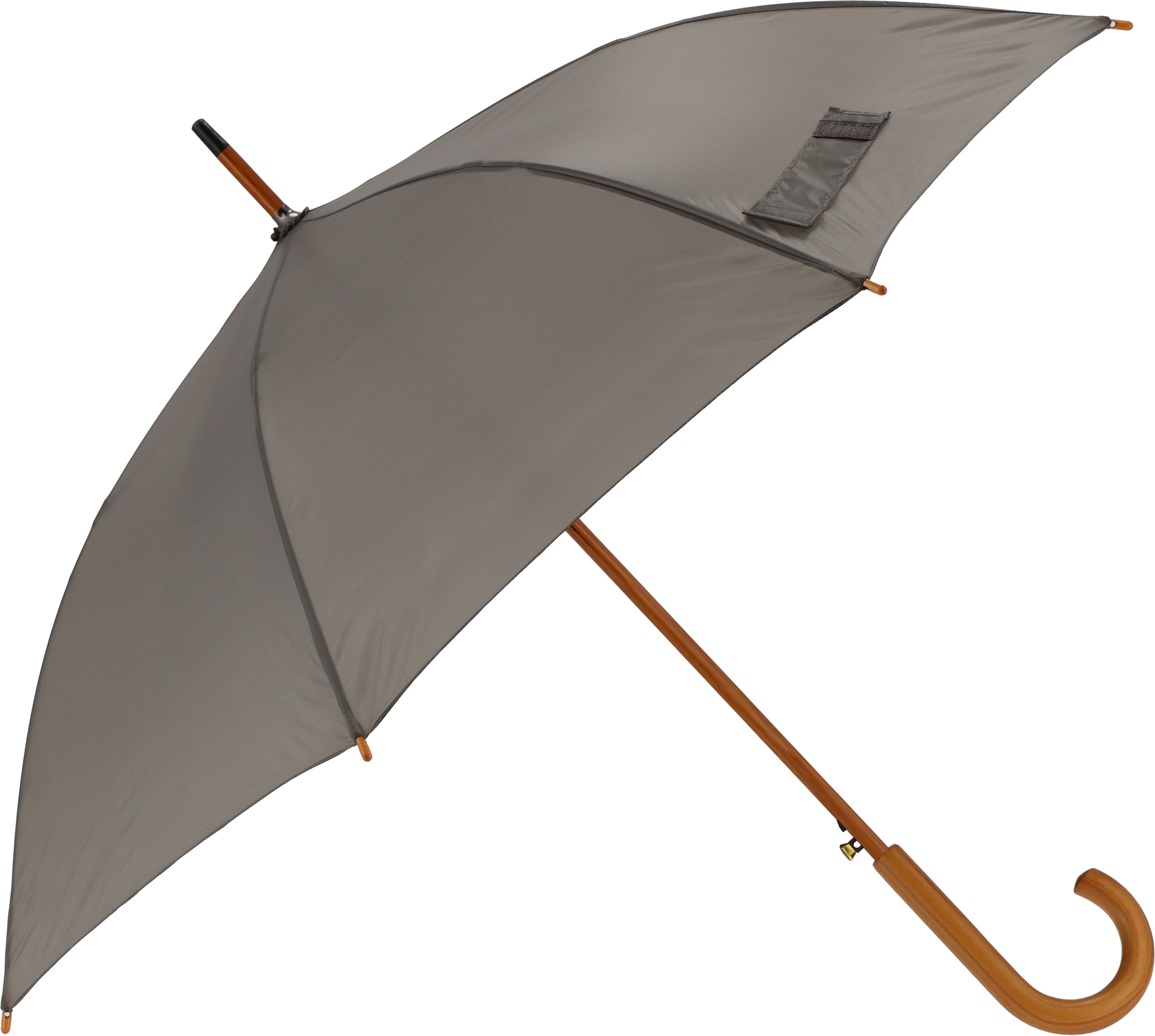 Parasol automatyczny drewniany Ø105 cm NANCY - z logo z własnym nadrukiem, kolor szary
