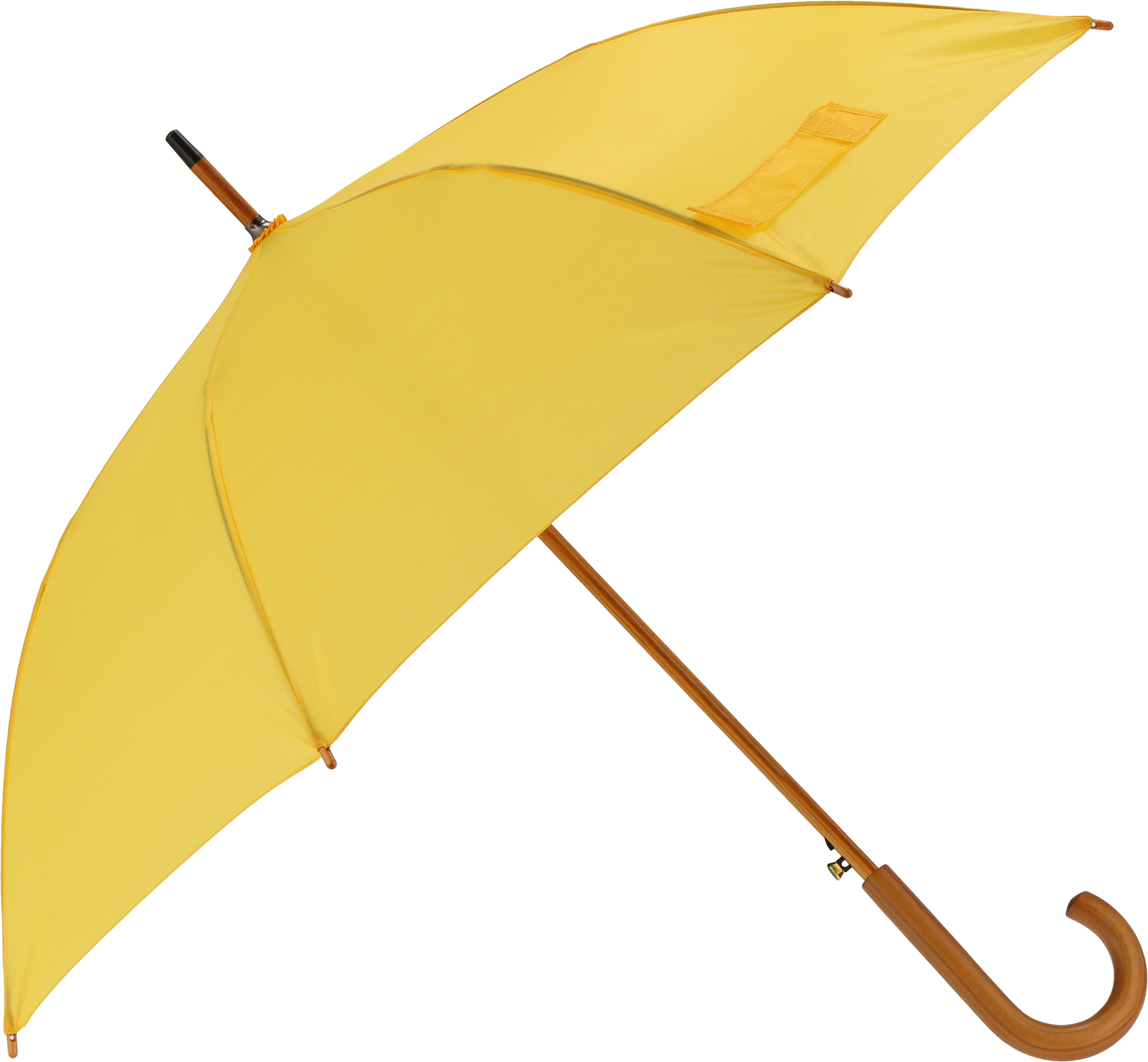 Parasol automatyczny drewniany Ø105 cm NANCY - z logo z własnym nadrukiem, kolor żółty