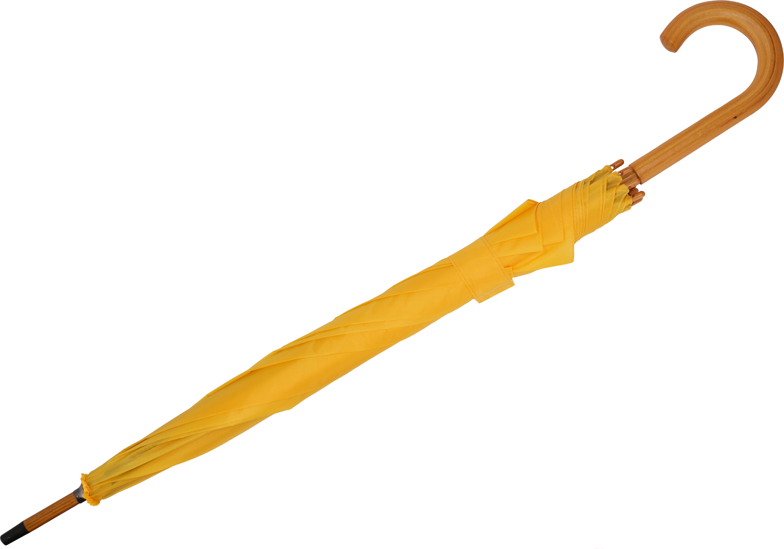 Parasol automatyczny drewniany Ø105 cm NANCY - z logo z własnym nadrukiem, kolor żółty