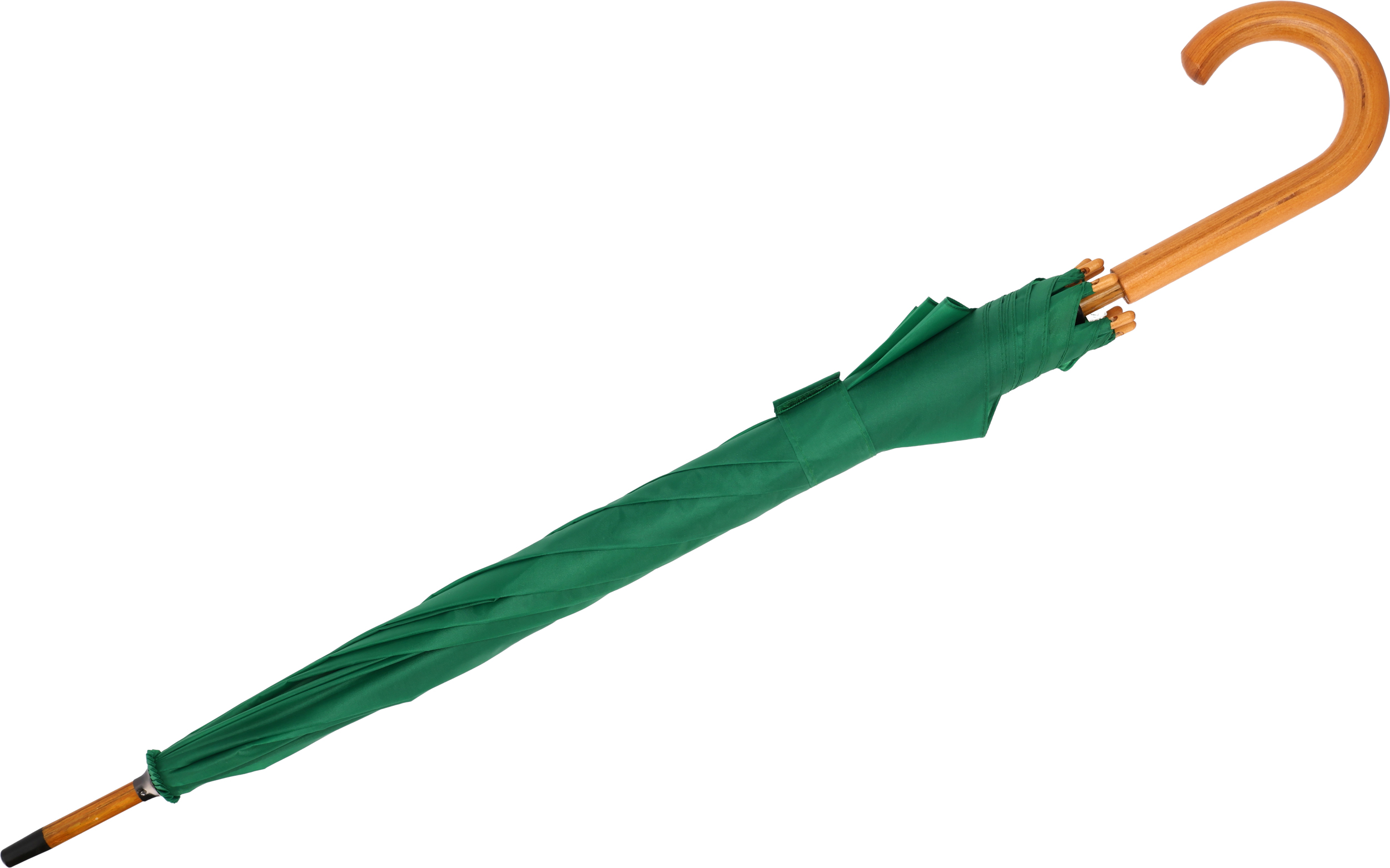 Parasol automatyczny drewniany Ø105 cm NANCY - z logo z własnym nadrukiem, kolor zielony