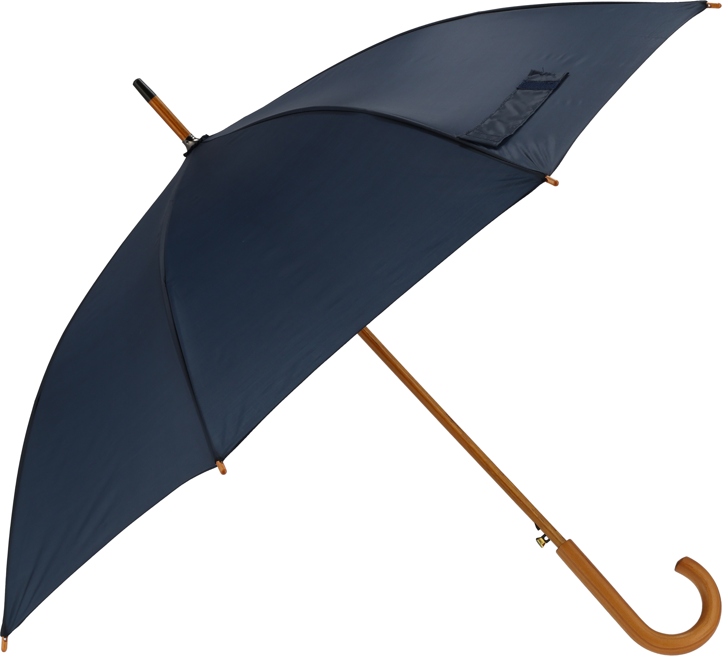 Parasol automatyczny drewniany Ø105 cm NANCY - z logo z własnym nadrukiem, kolor granatowy