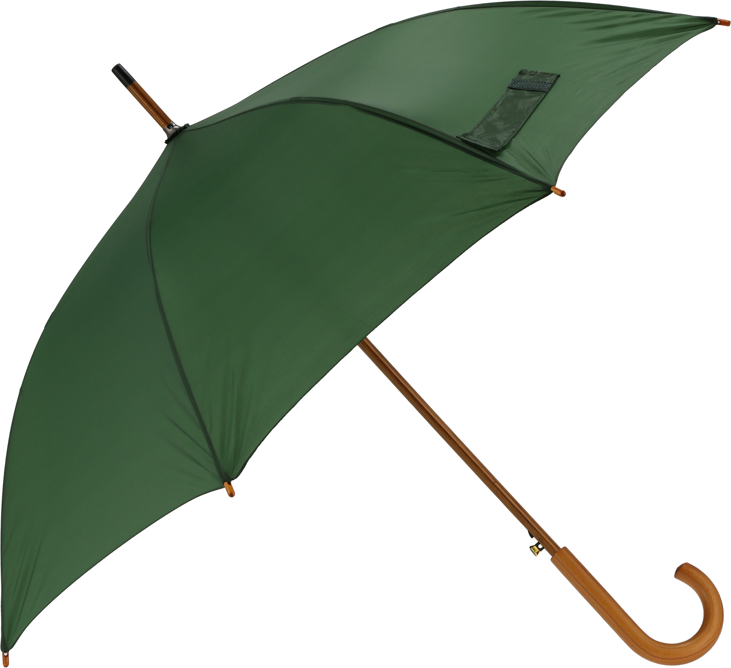 Parasol automatyczny drewniany Ø105 cm NANCY - z logo z własnym nadrukiem, kolor ciemnozielony