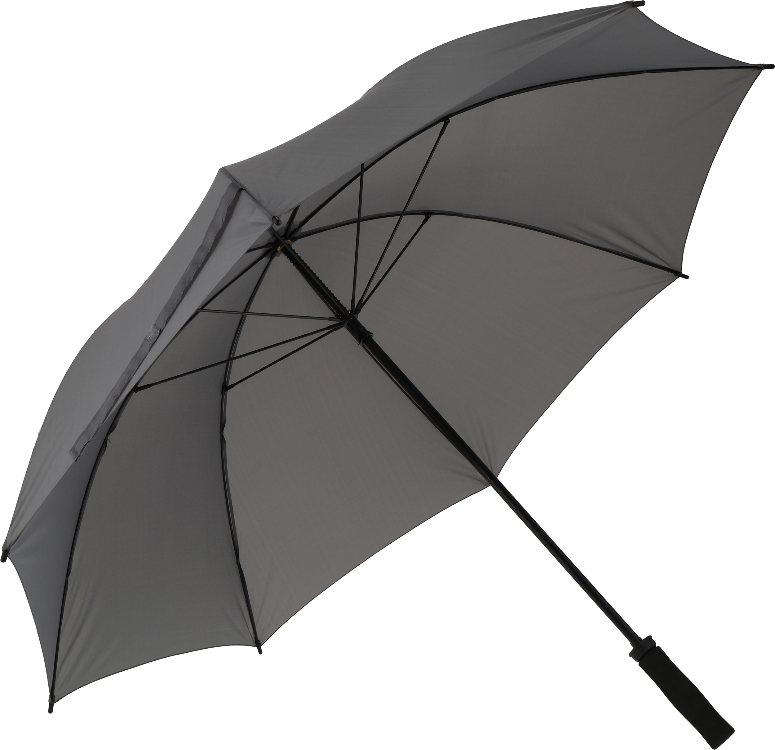 szary Parasol manualny XL Ø133 cm HURRICAN – z logo