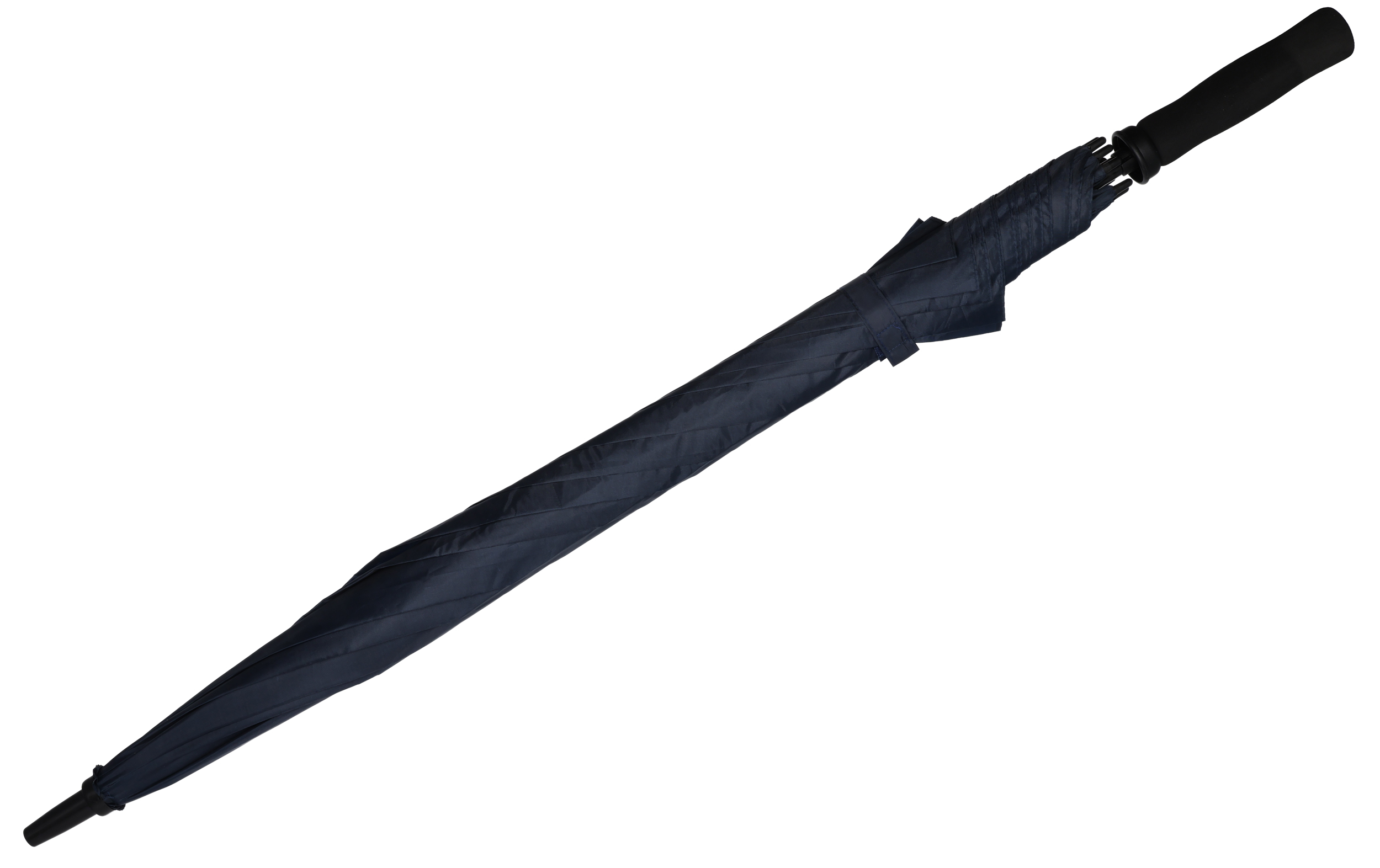 Parasol manualny XL Ø133 cm HURRICAN - z logo z własnym nadrukiem, kolor granatowy