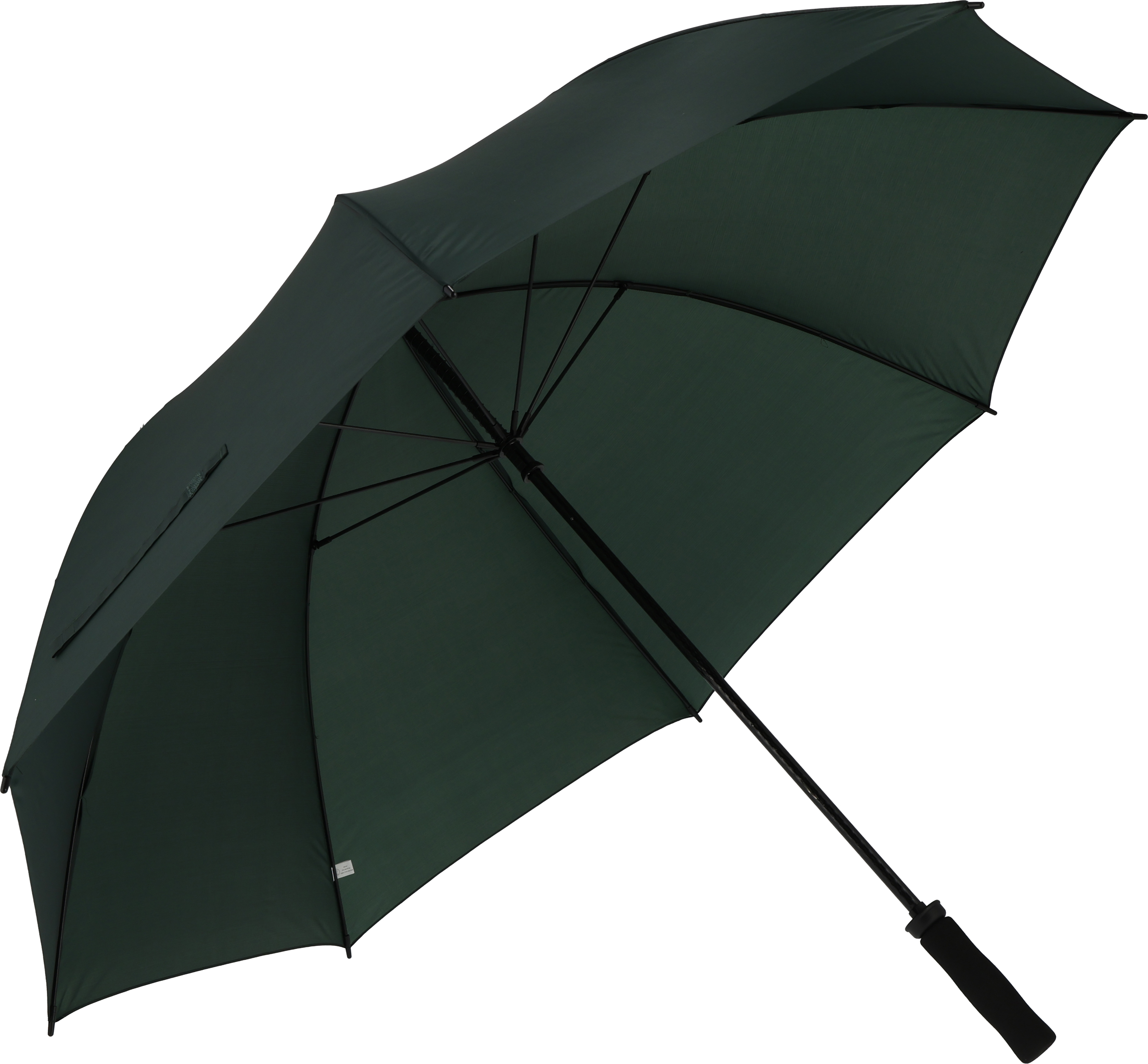 Parasol manualny XL Ø133 cm HURRICAN - z logo z własnym nadrukiem, kolor ciemnozielony