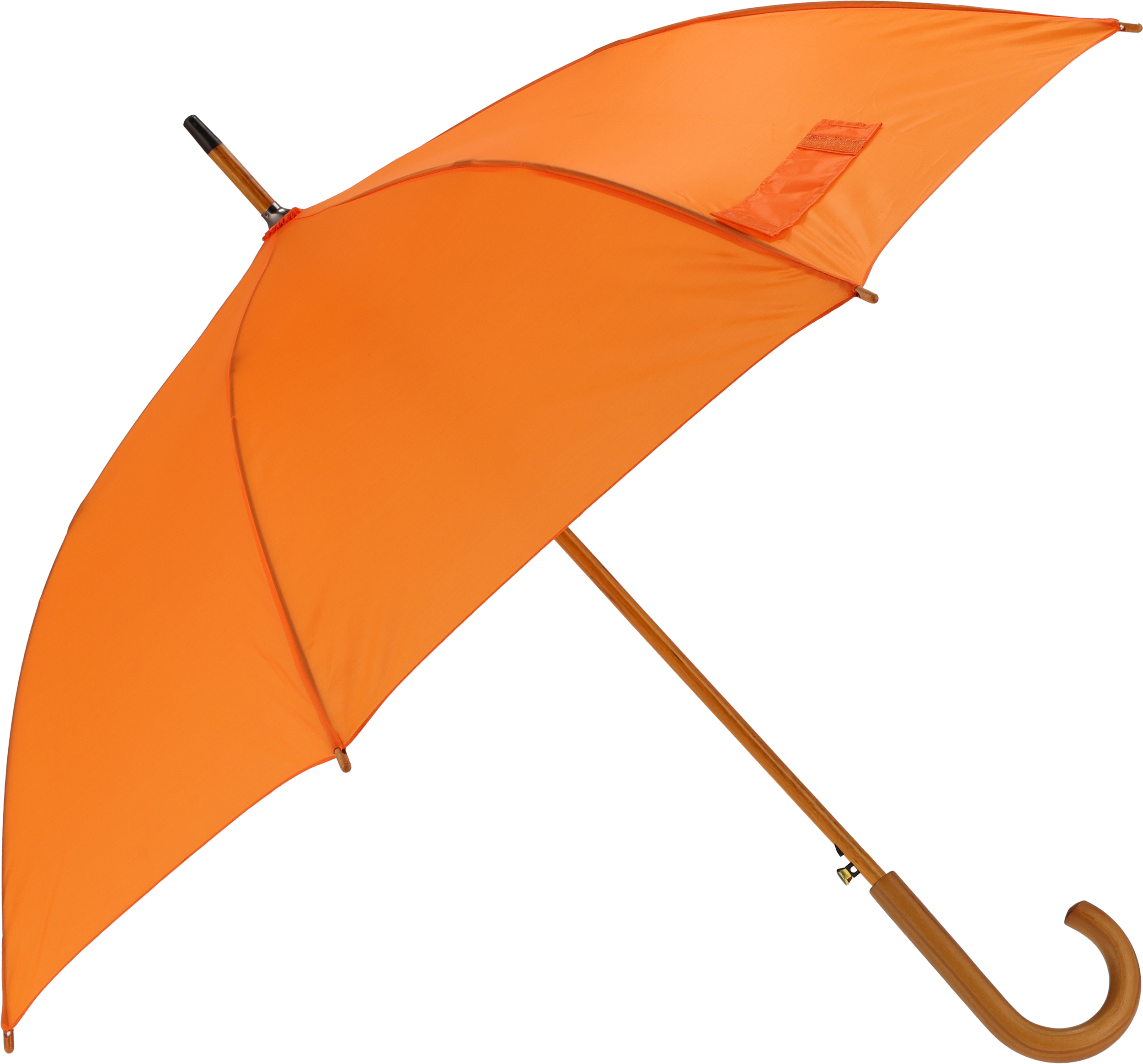 Parasol automatyczny drewniany Ø105 cm NANCY - z logo z własnym nadrukiem, kolor pomarańczowy