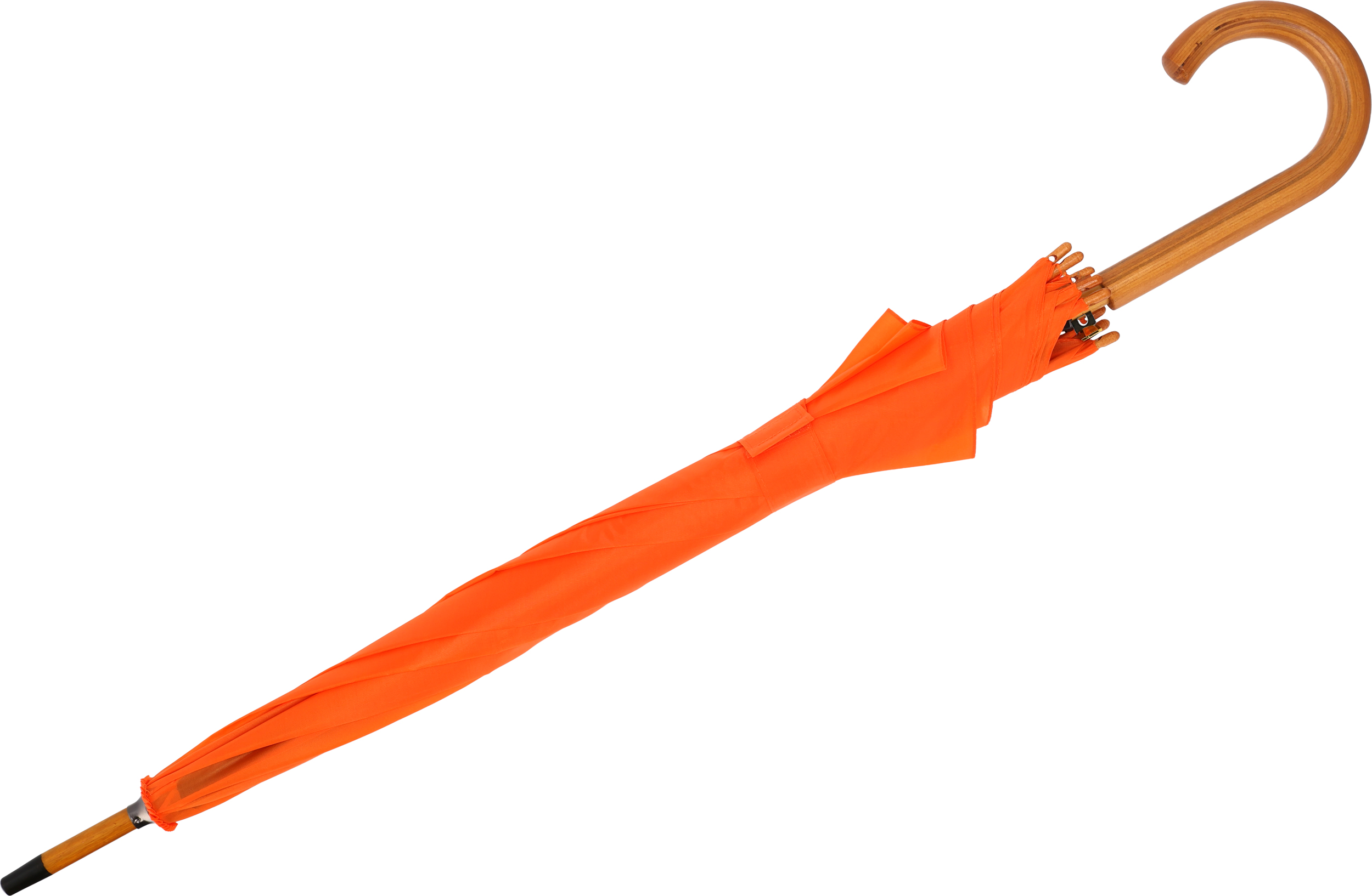 Parasol automatyczny drewniany Ø105 cm NANCY - z logo z własnym nadrukiem, kolor pomarańczowy