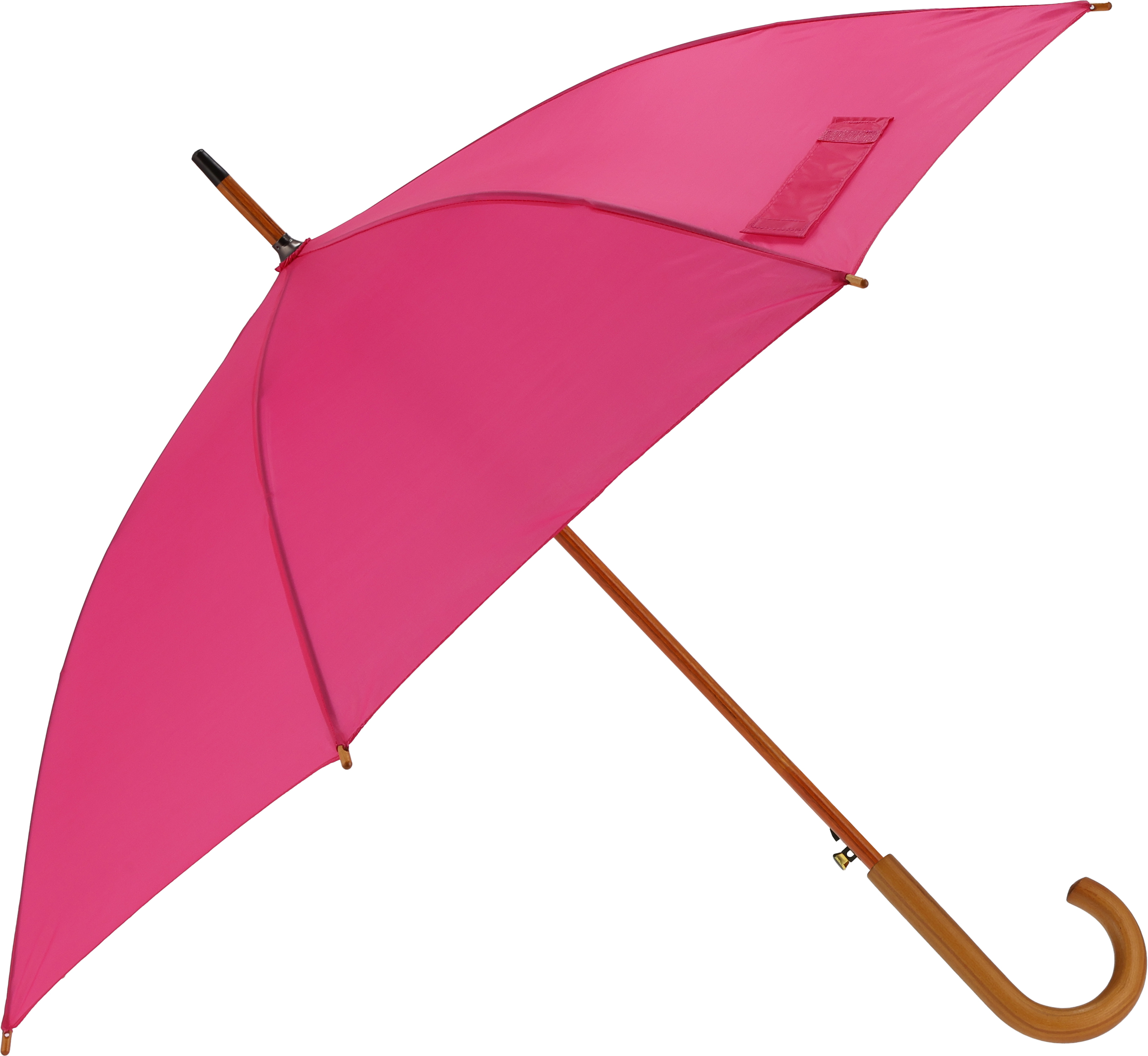 Parasol automatyczny drewniany Ø105 cm NANCY - z logo z własnym nadrukiem, kolor różowy