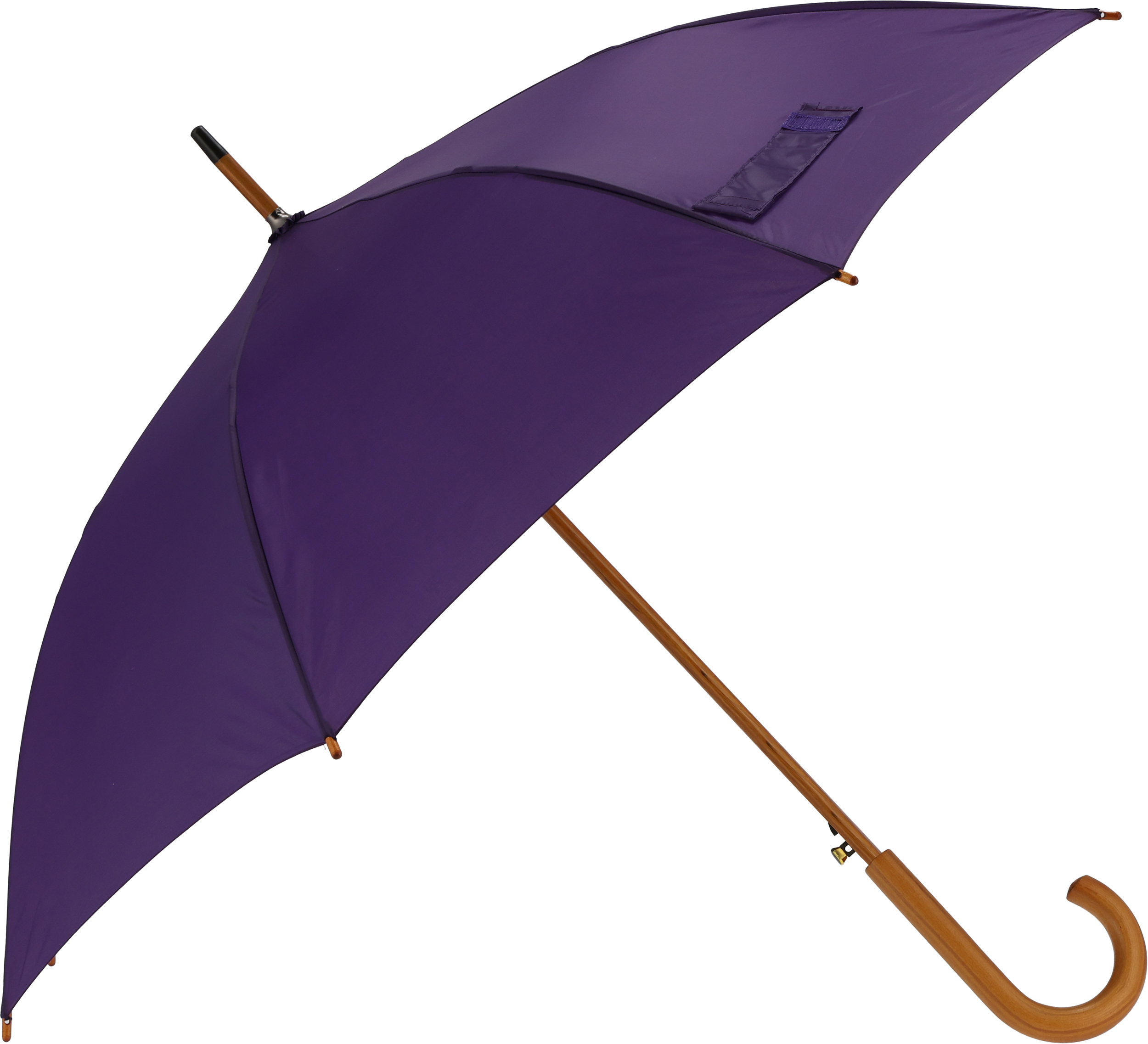 Parasol automatyczny drewniany Ø105 cm NANCY - z logo z własnym nadrukiem, kolor fioletowy