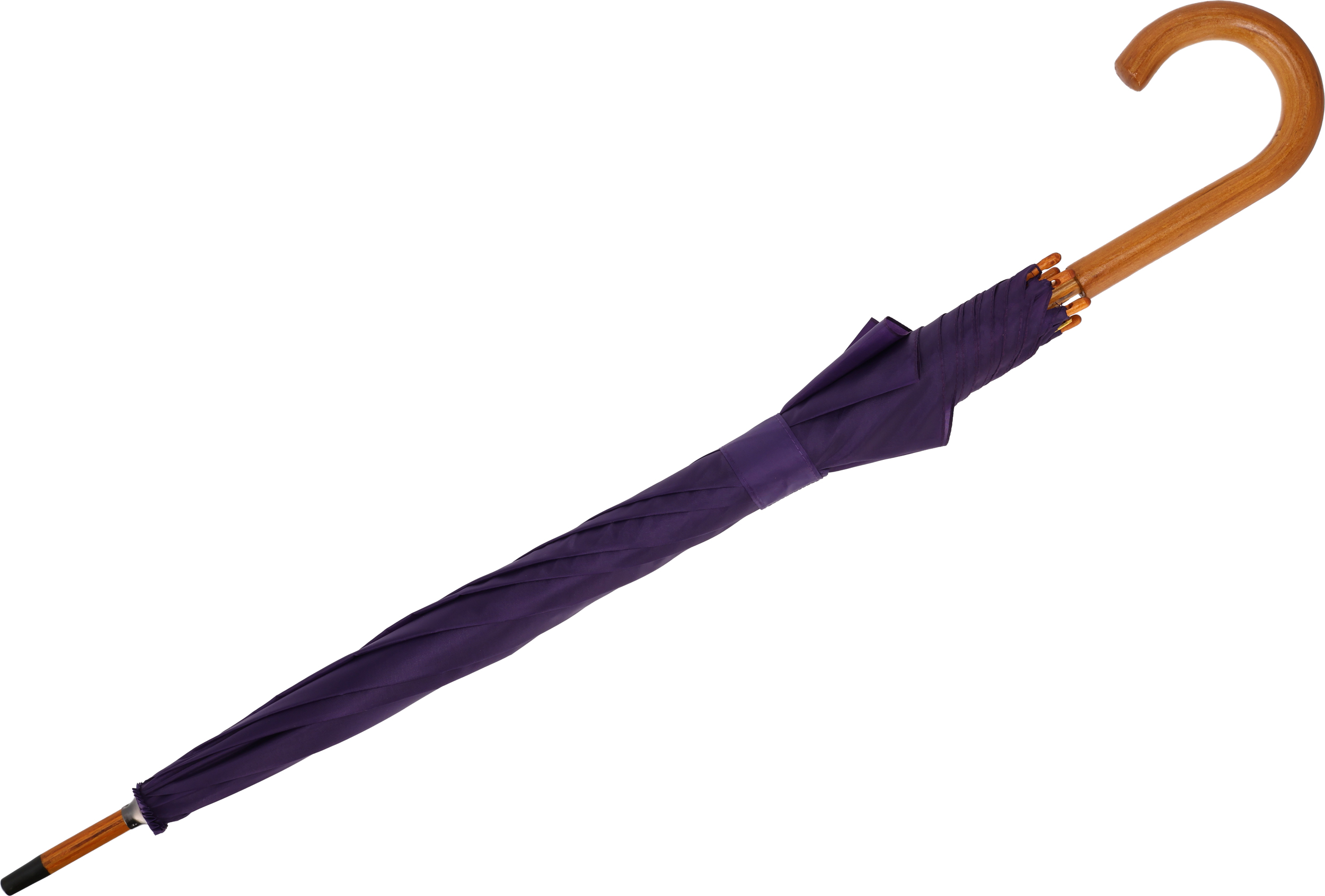 Parasol automatyczny drewniany Ø105 cm NANCY - z logo z własnym nadrukiem, kolor fioletowy