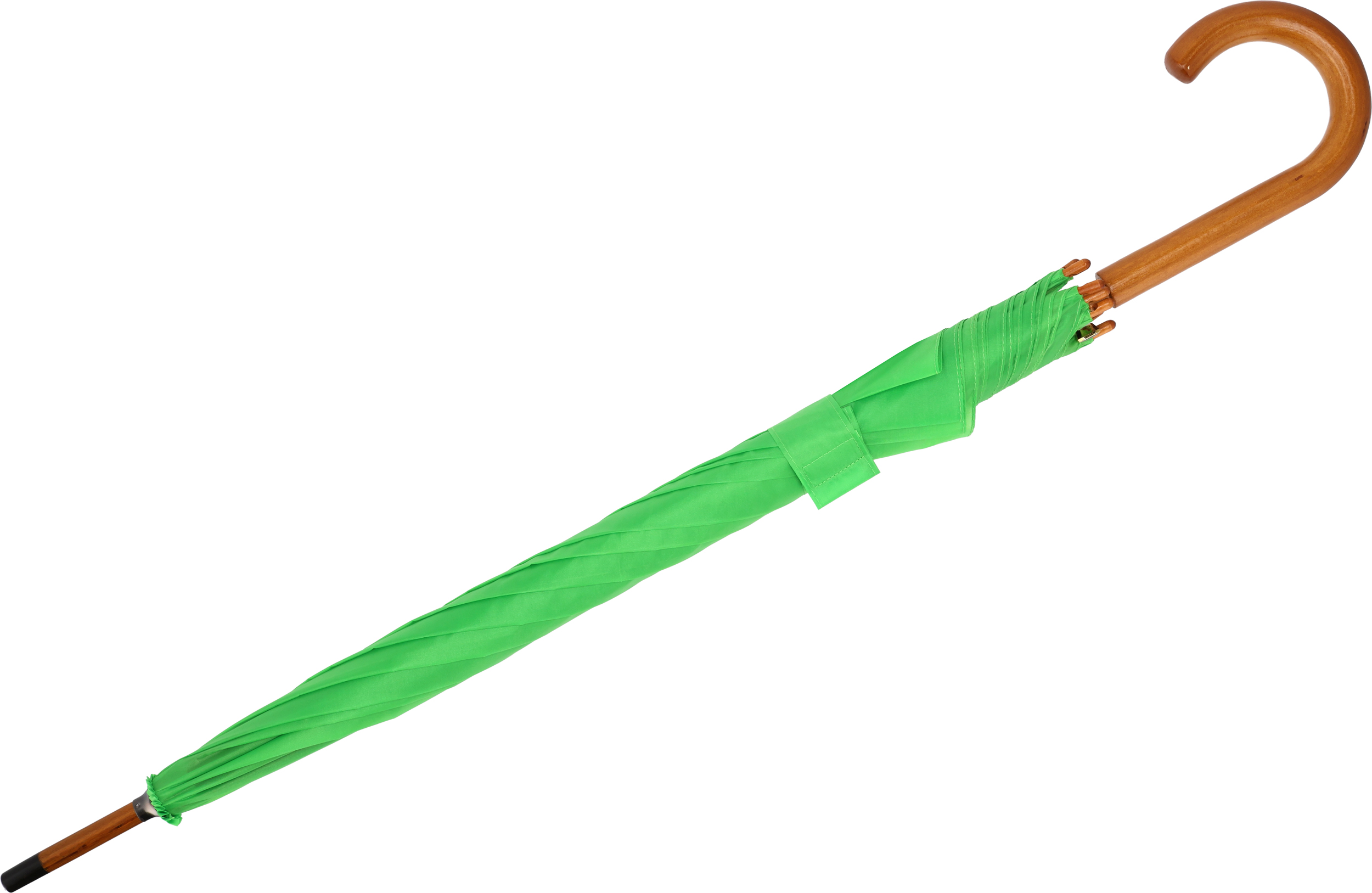 Parasol automatyczny drewniany Ø105 cm NANCY - z logo z własnym nadrukiem, kolor jasnozielony