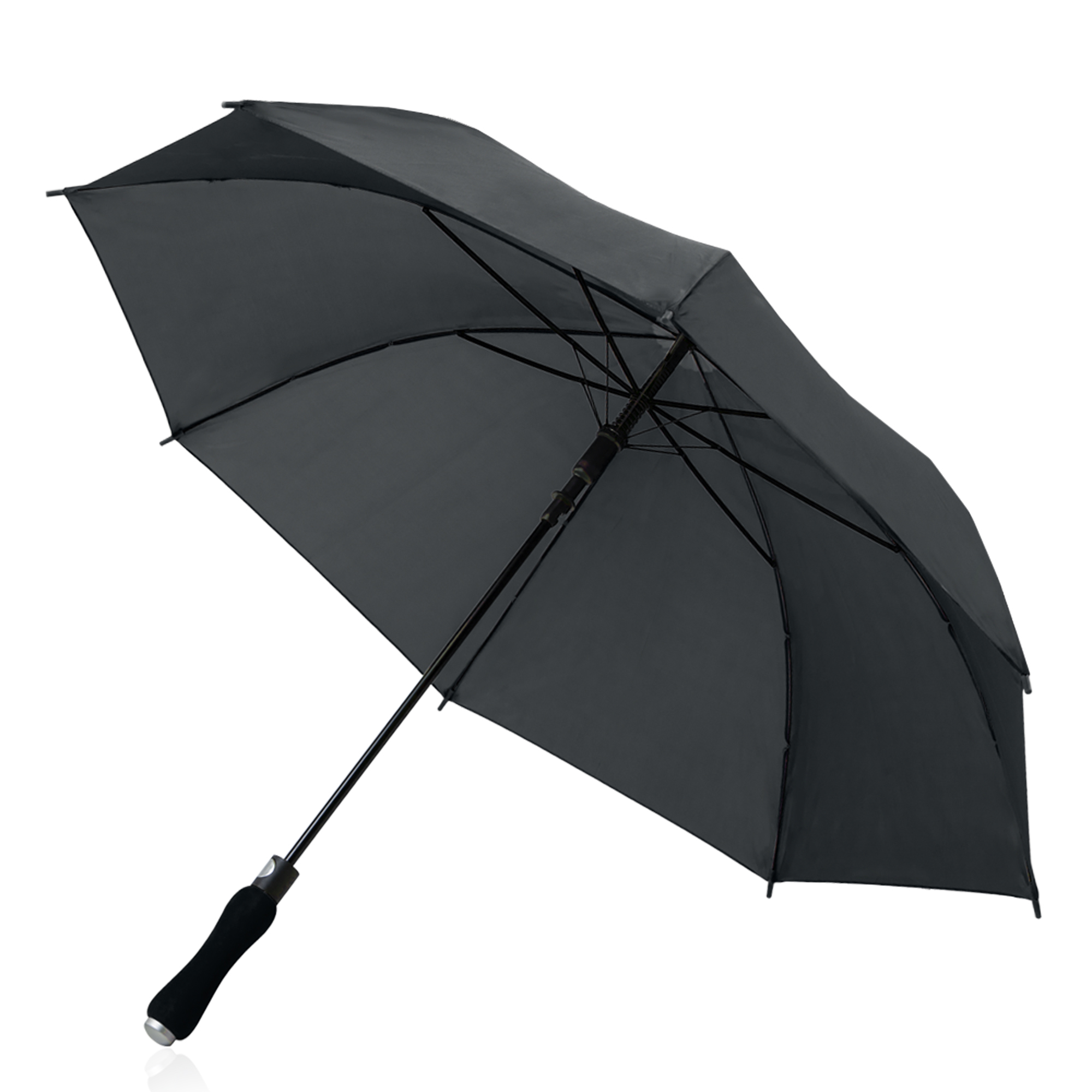 Automatyczny parasol P-190T z uchwytem EVA / Stoprai z własnym nadrukiem, kolor Czarny