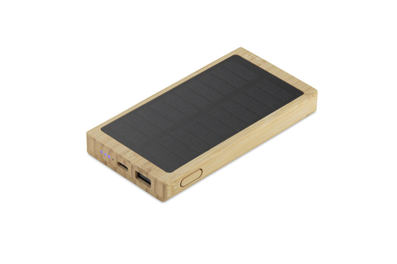 Powerbank solarny SOLBAM 5000 mAh z własnym nadrukiem, kolor beżowy