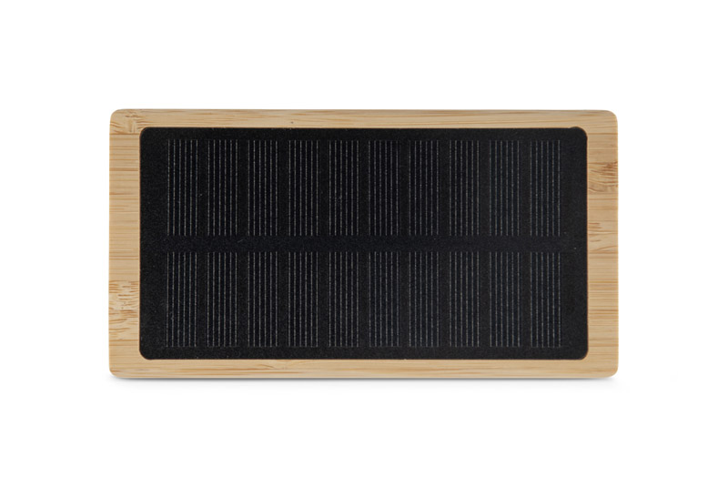 Powerbank solarny SOLBAM 5000 mAh z własnym nadrukiem, kolor beżowy