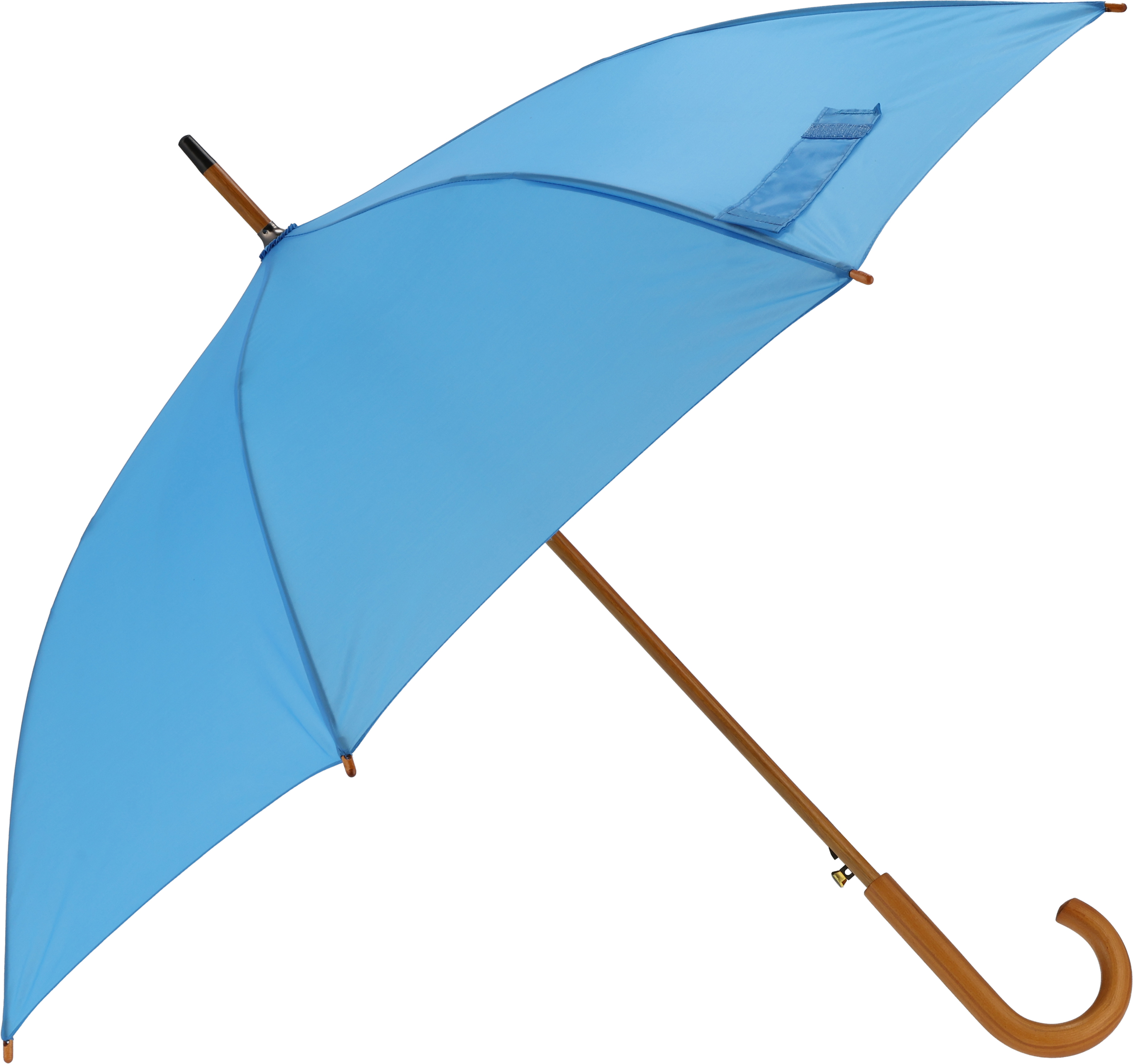 Parasol automatyczny drewniany Ø105 cm NANCY - z logo z własnym nadrukiem, kolor jasnoniebieski