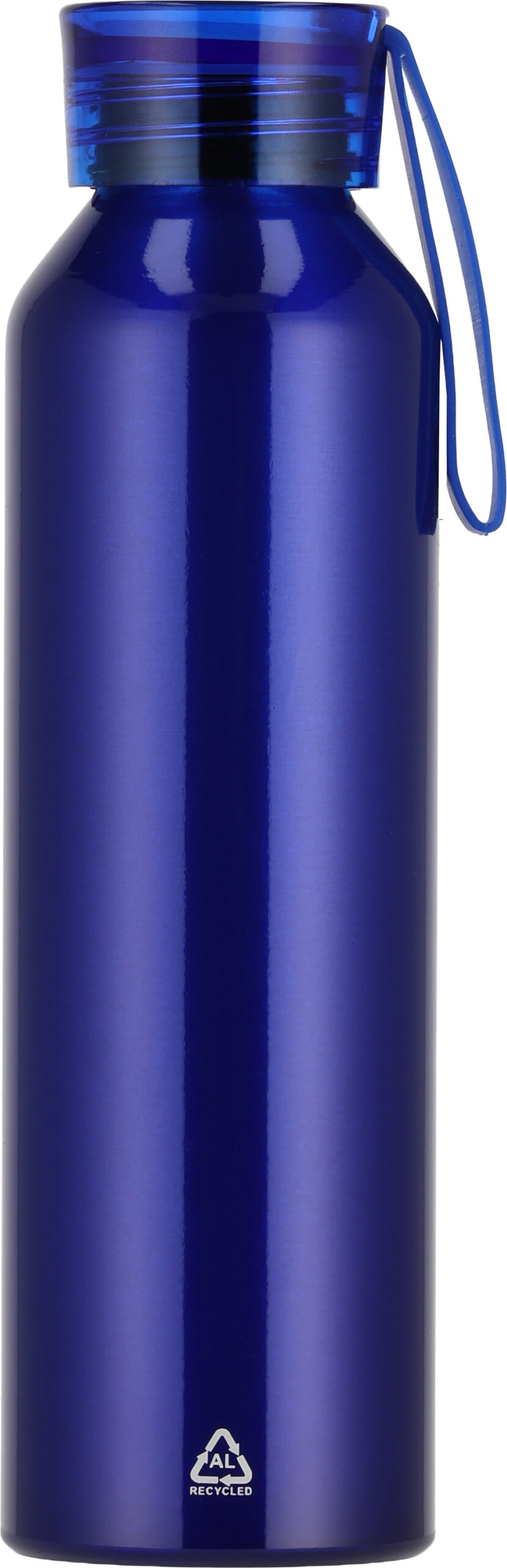Butelka z aluminium z recyklingu CORK 600 ml - z logo z własnym nadrukiem, kolor niebieski