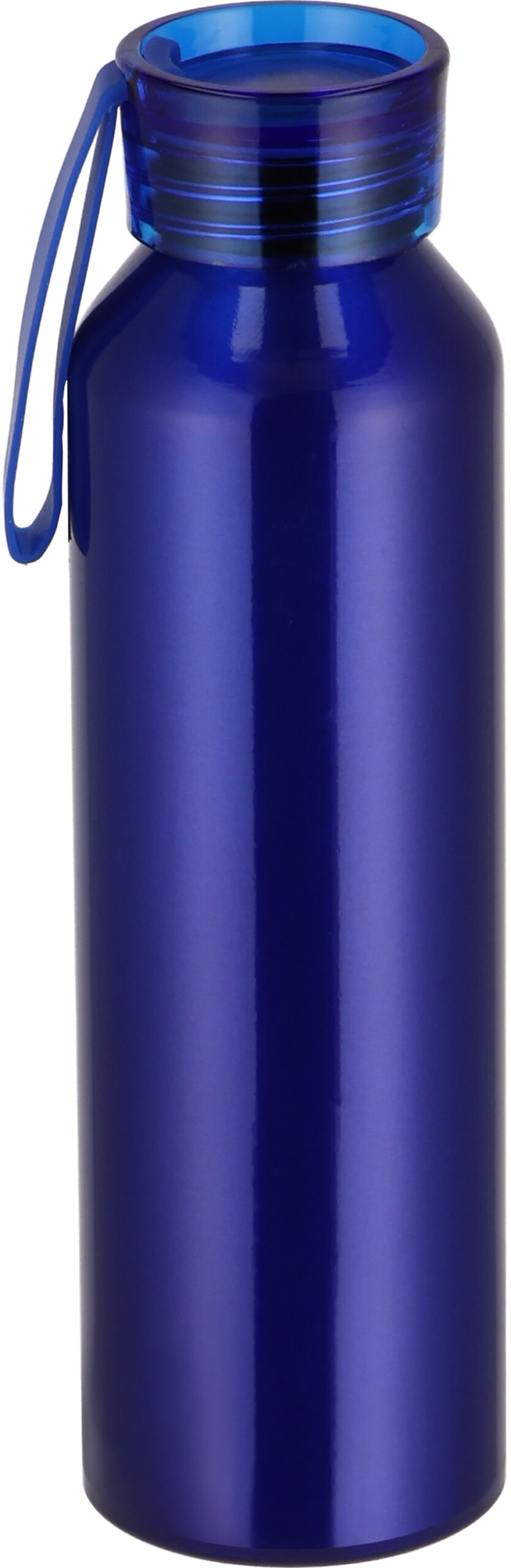 Butelka z aluminium z recyklingu CORK 600 ml - z logo z własnym nadrukiem, kolor niebieski