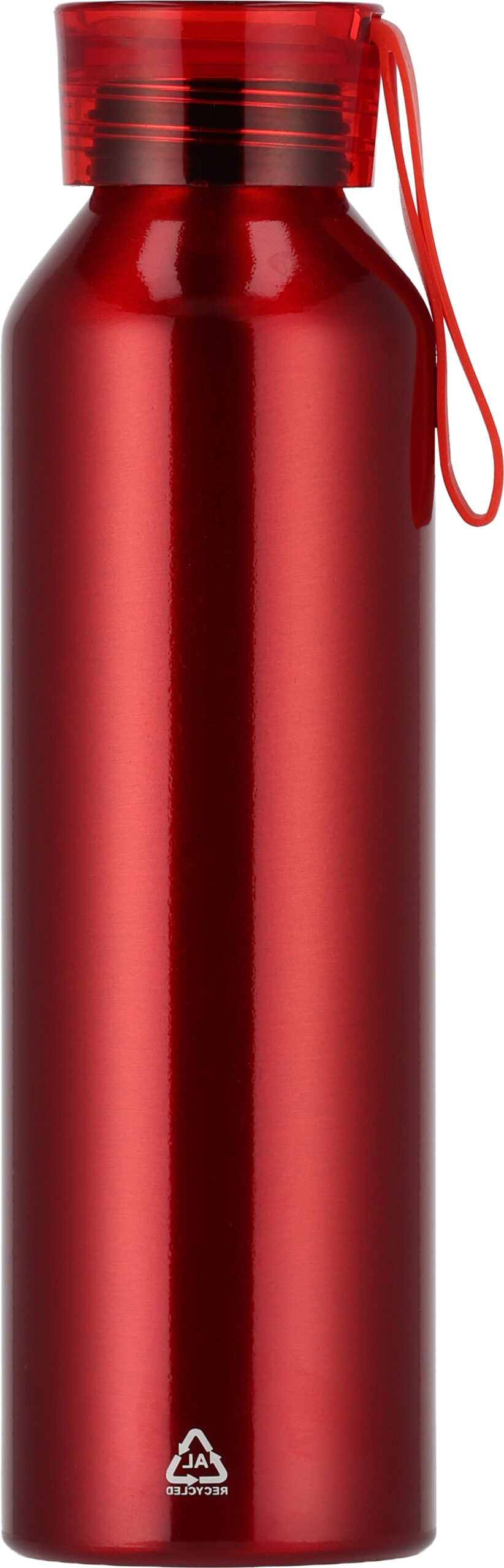 Butelka z aluminium z recyklingu CORK 600 ml - z logo z własnym nadrukiem, kolor czerwony