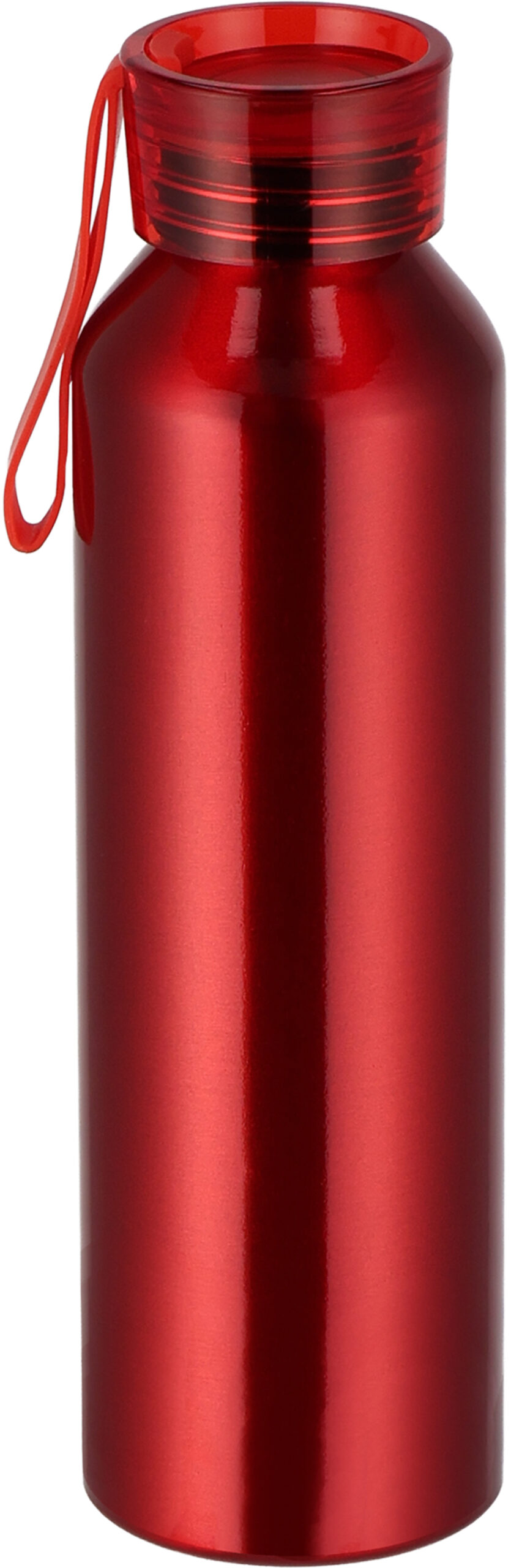 Butelka z aluminium z recyklingu CORK 600 ml - z logo z własnym nadrukiem, kolor czerwony
