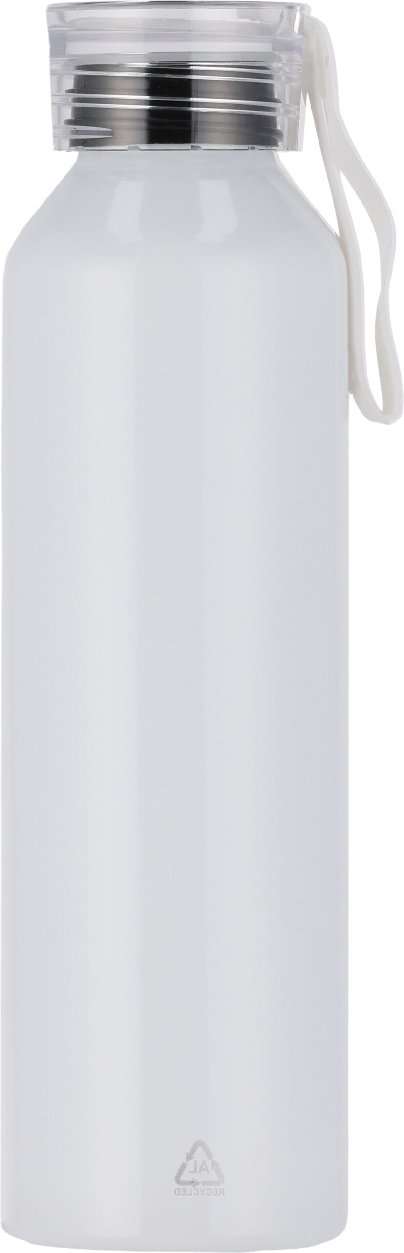 Butelka z aluminium z recyklingu CORK 600 ml - z logo z własnym nadrukiem, kolor biały
