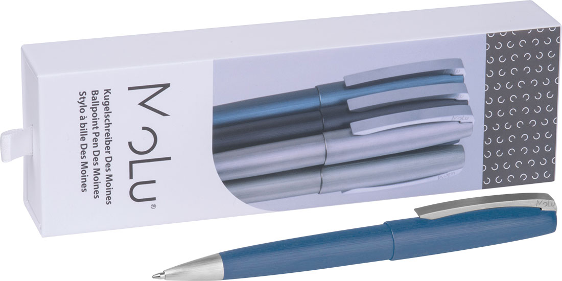 niebieski Długopis metalowy DES MOINES MoLu – z logo