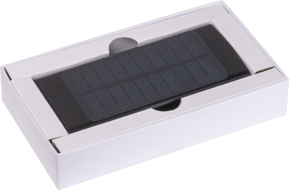 Power bank solarny 20 000 mAh TALLAHASSEE MoLu - z logo z własnym nadrukiem, kolor czarny