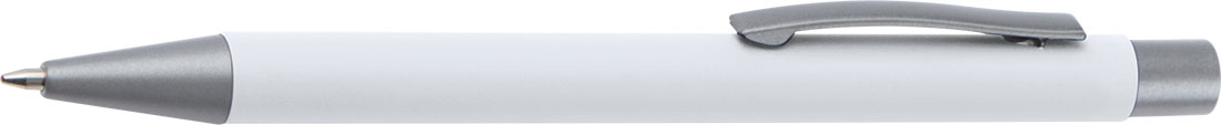 biały Długopis aluminiowy soft-touch ROCKFORD – z logo