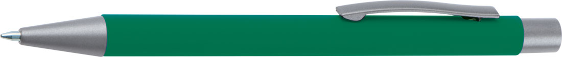 zielony Długopis aluminiowy soft-touch ROCKFORD – z logo