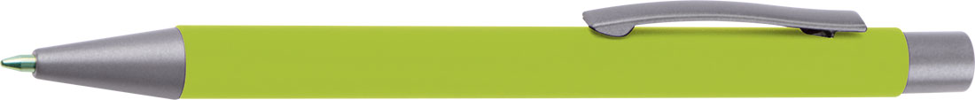 jasnozielony Długopis aluminiowy soft-touch ROCKFORD – z logo