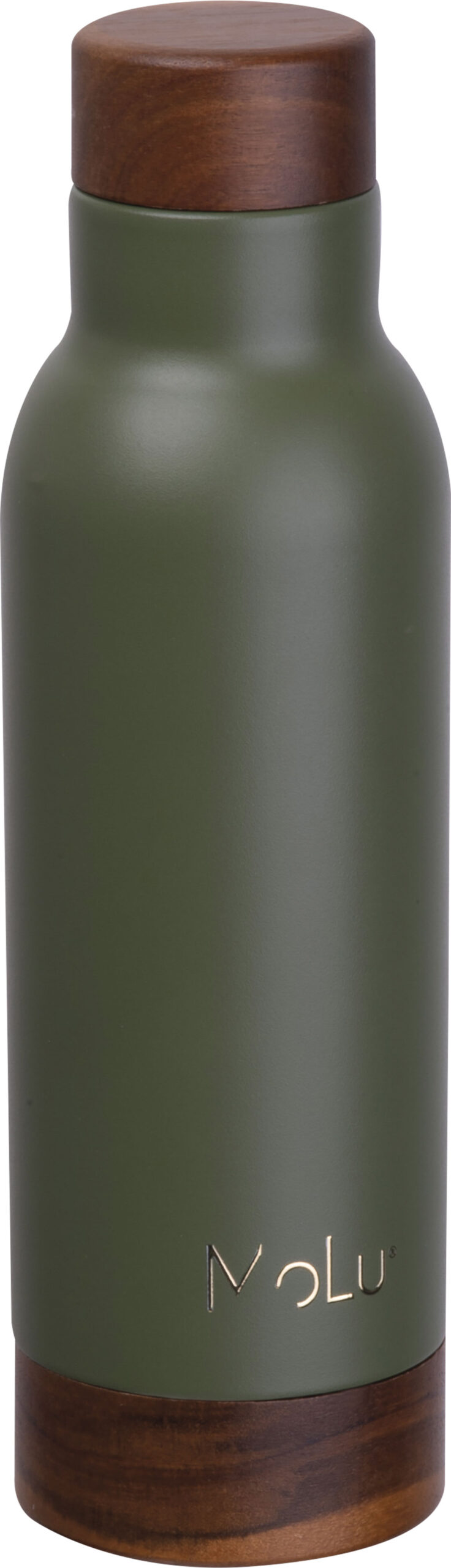 Butelka termiczna ze stalowa z recyklingu COTE D'AZUR MoLu 630 ml - z logo z własnym nadrukiem, kolor oliwkowy